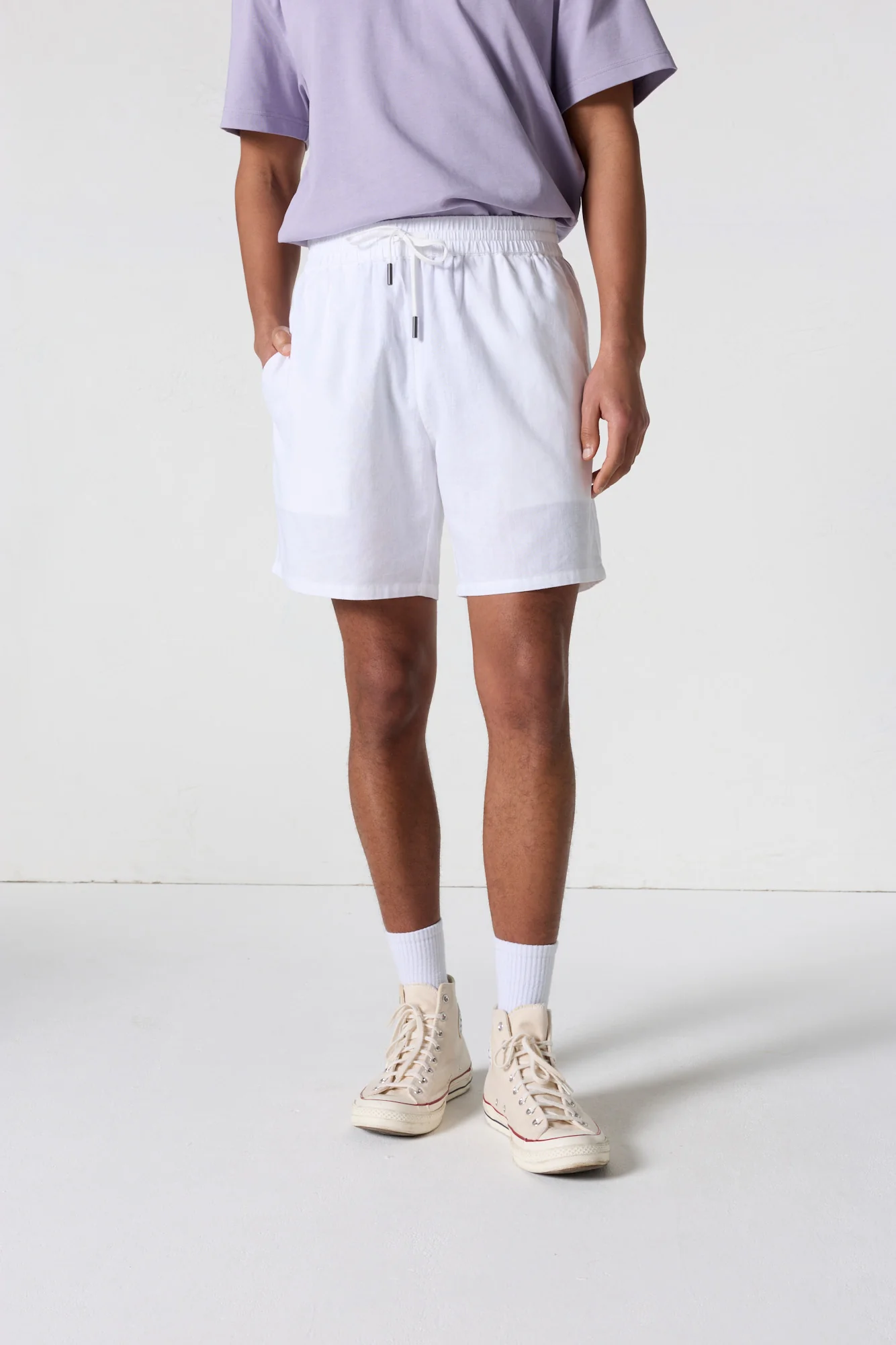 Bermuda en lin Blanc Lysandre
