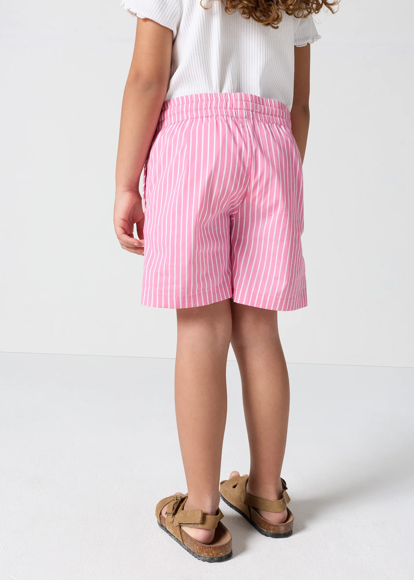 Bermuda enfant en popeline Pink antique rayé Joe stripe - Image 4