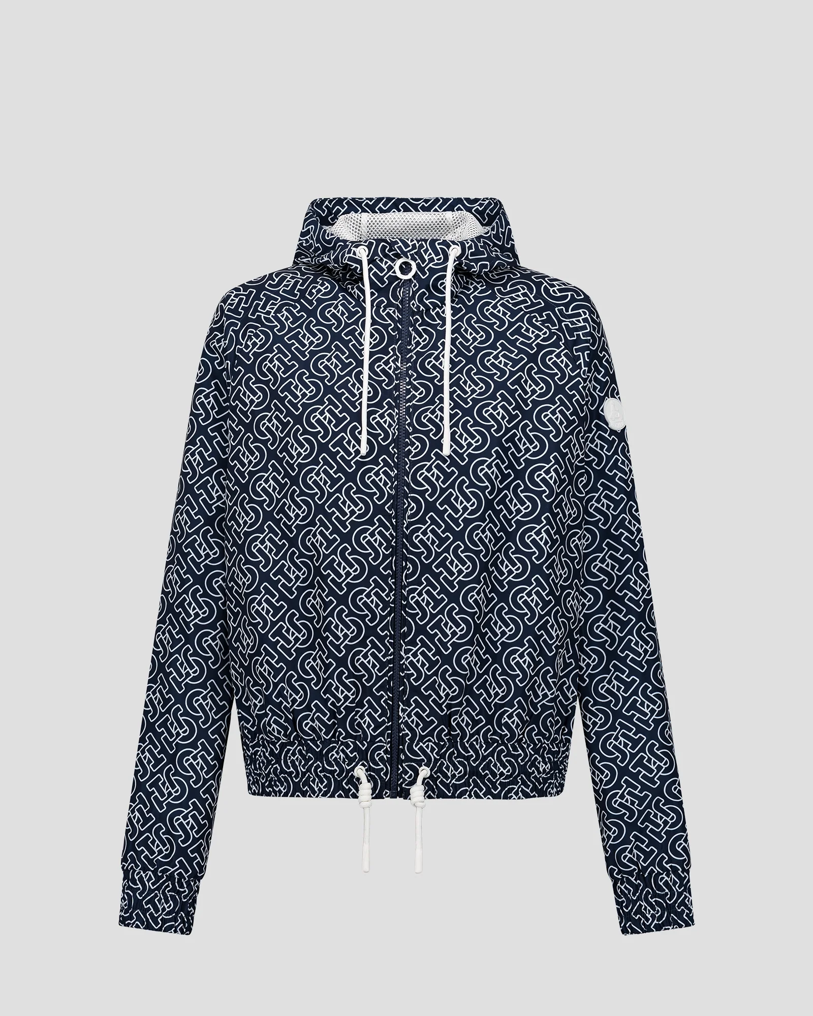 Blouson coupe-vent léger à capuche Mono marine Alize monogram - Image 2