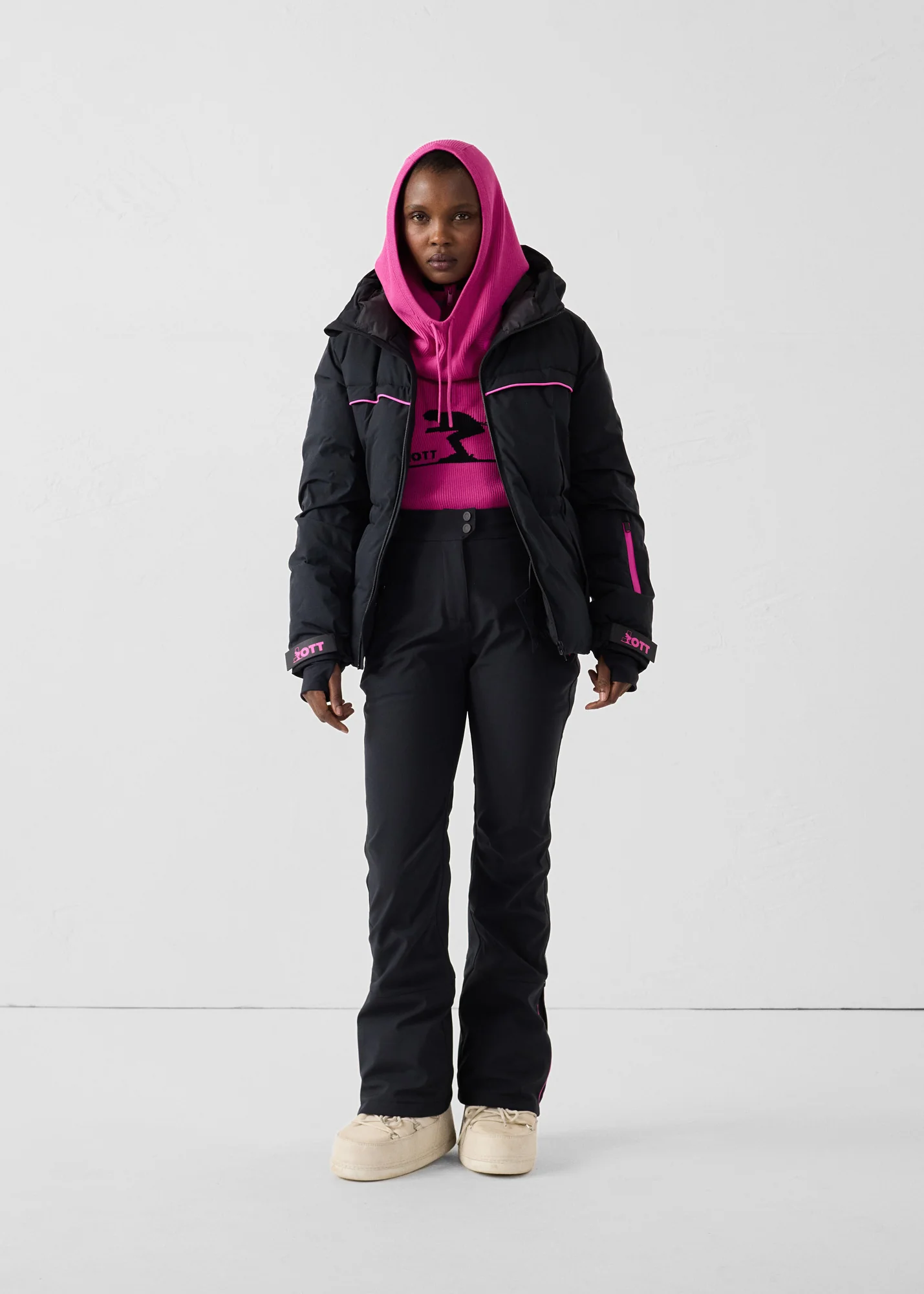 Cagoule en maille Rose électrique Combe - Image 3