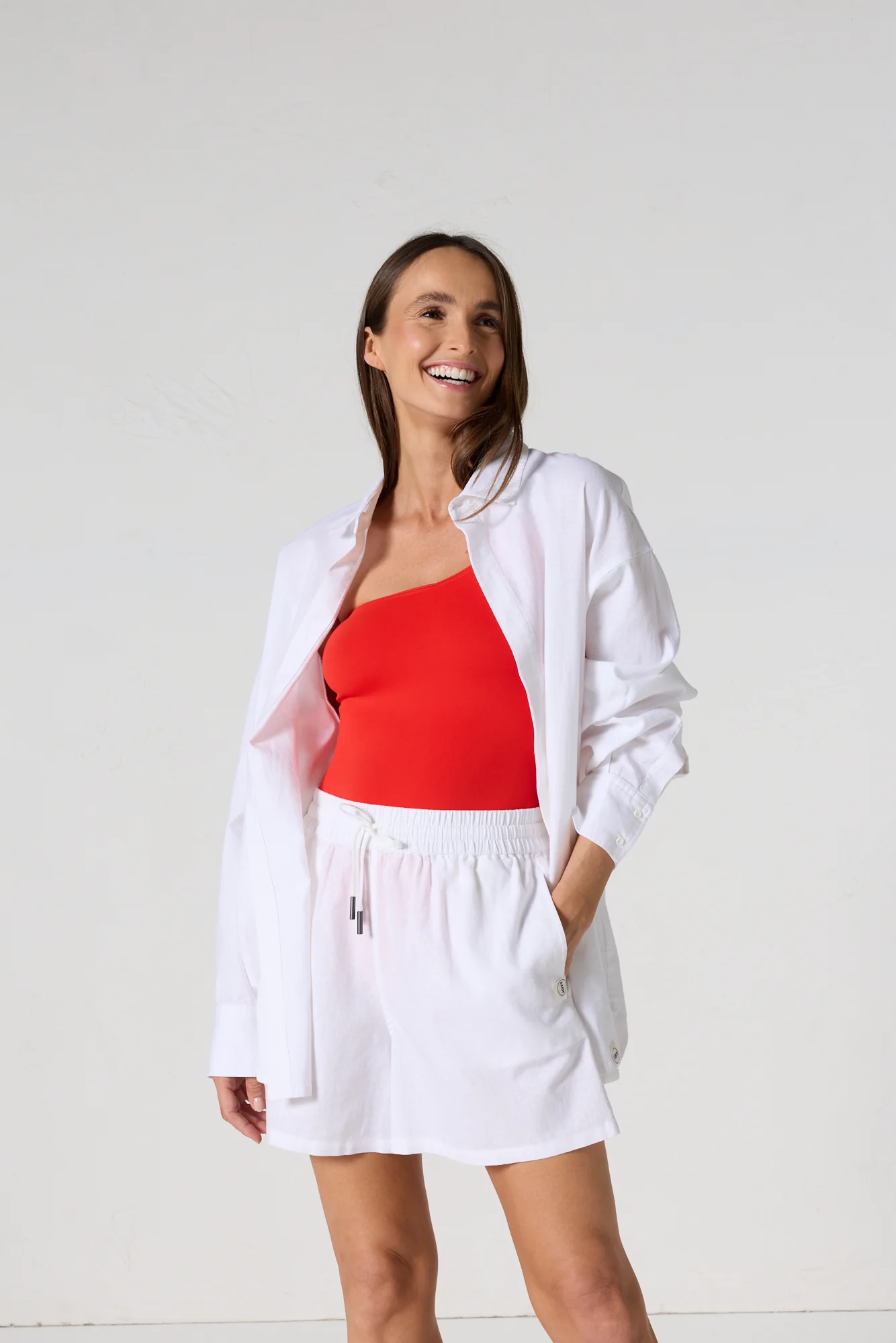 Chemise mixte en lin Blanc Calypso - Image 2