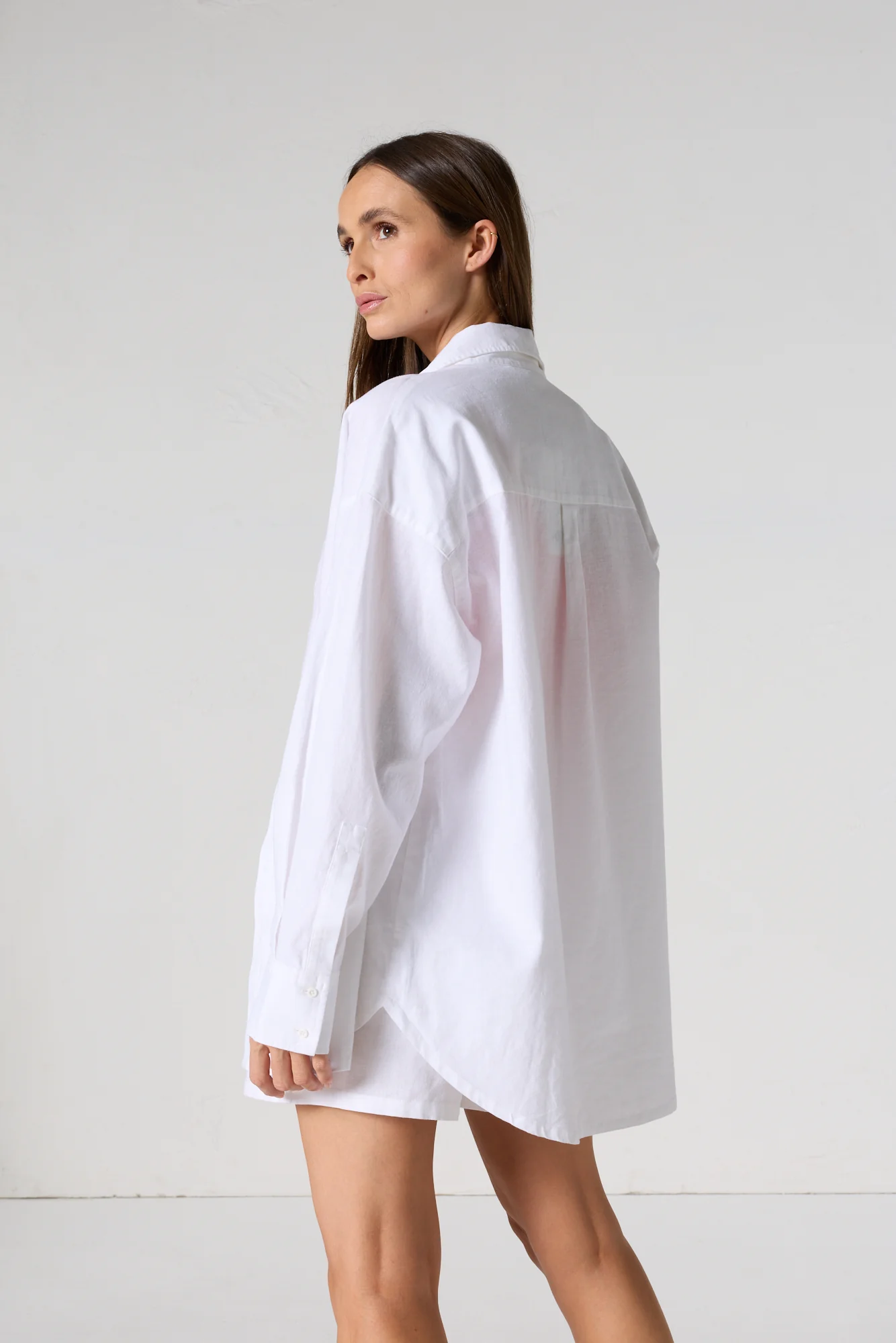 Chemise mixte en lin Blanc Calypso - Image 6