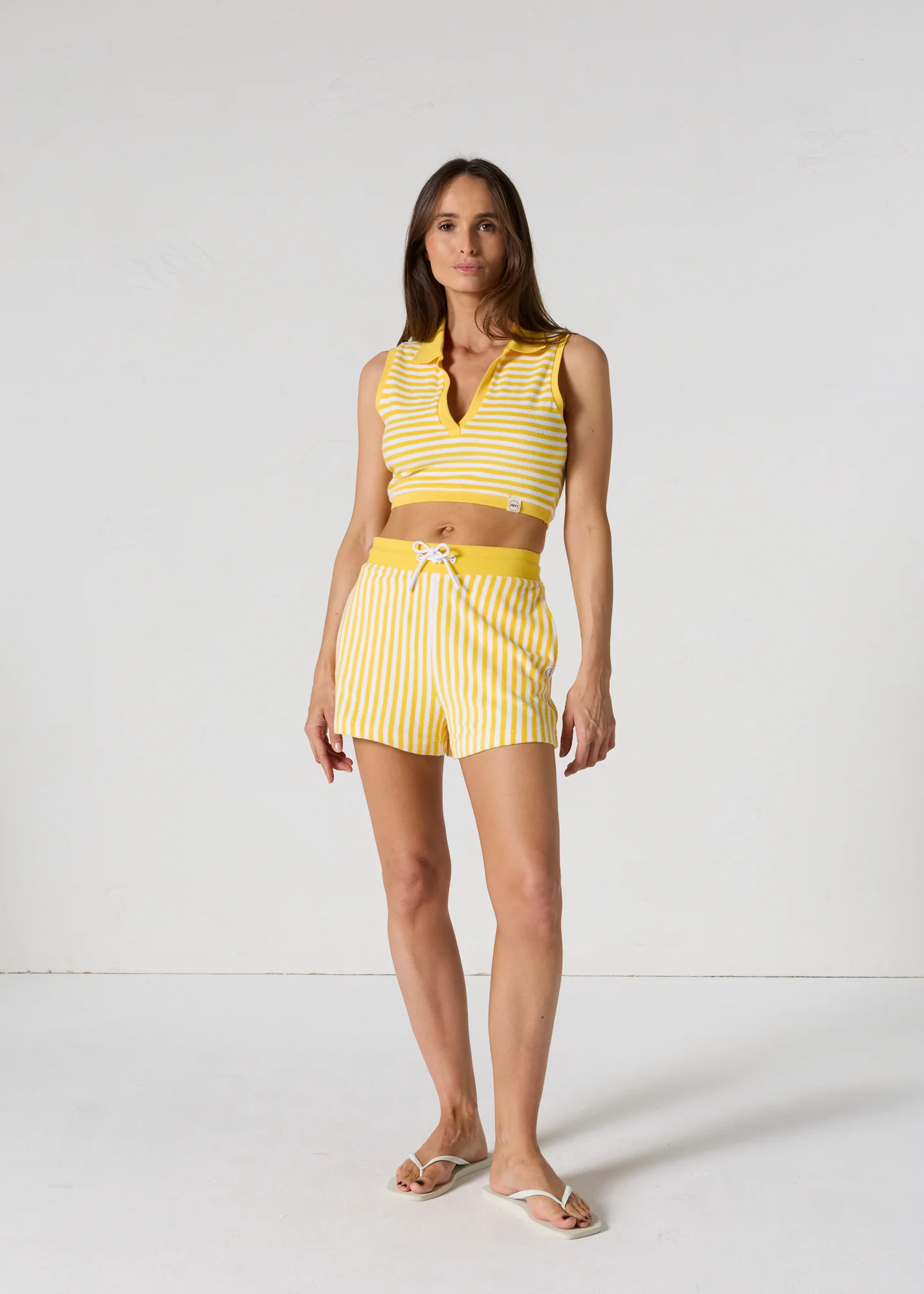 Crop-Top éponge Jaune abeille rayé Bay stripe - Image 4