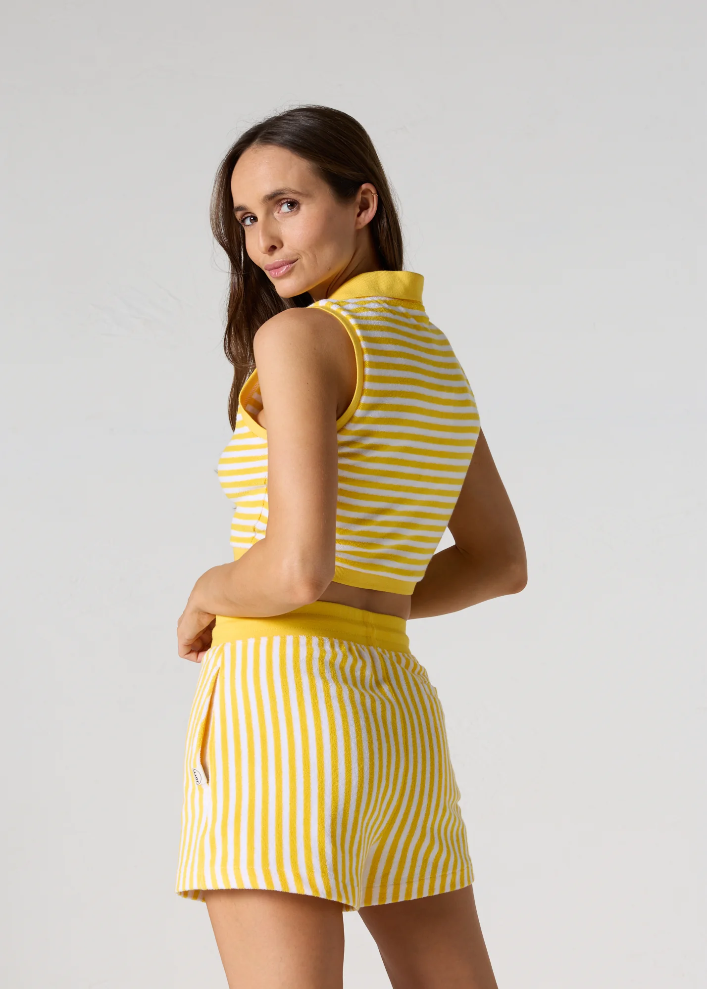 Crop-Top éponge Jaune abeille rayé Bay stripe - Image 5