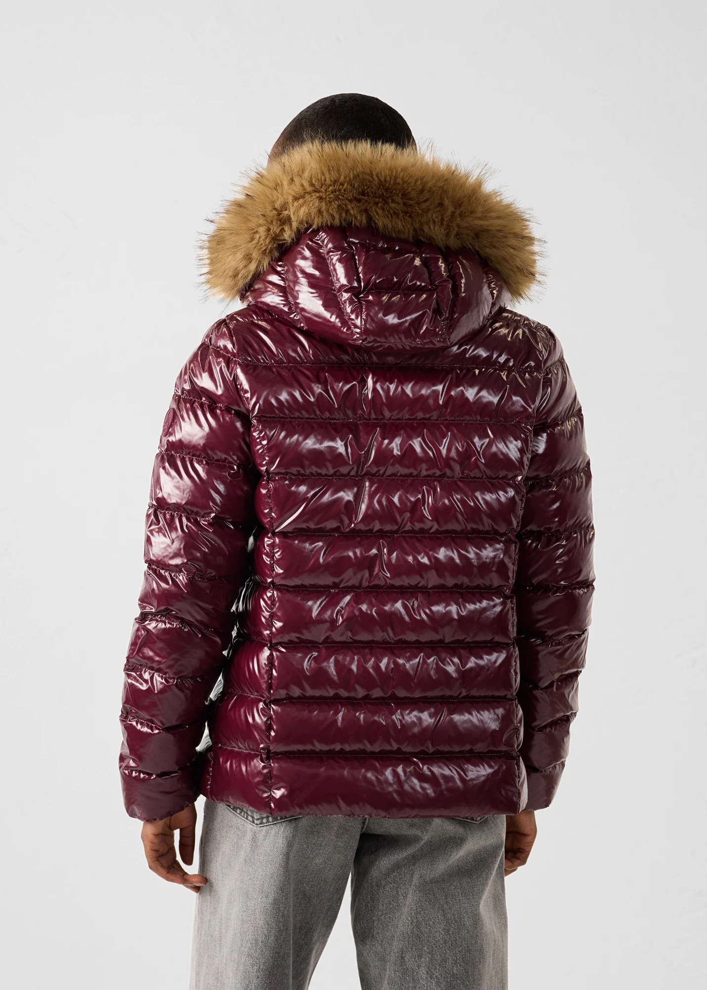 Doudoune à capuche Grand Froid Cerise noire Luxe laquée - Image 4