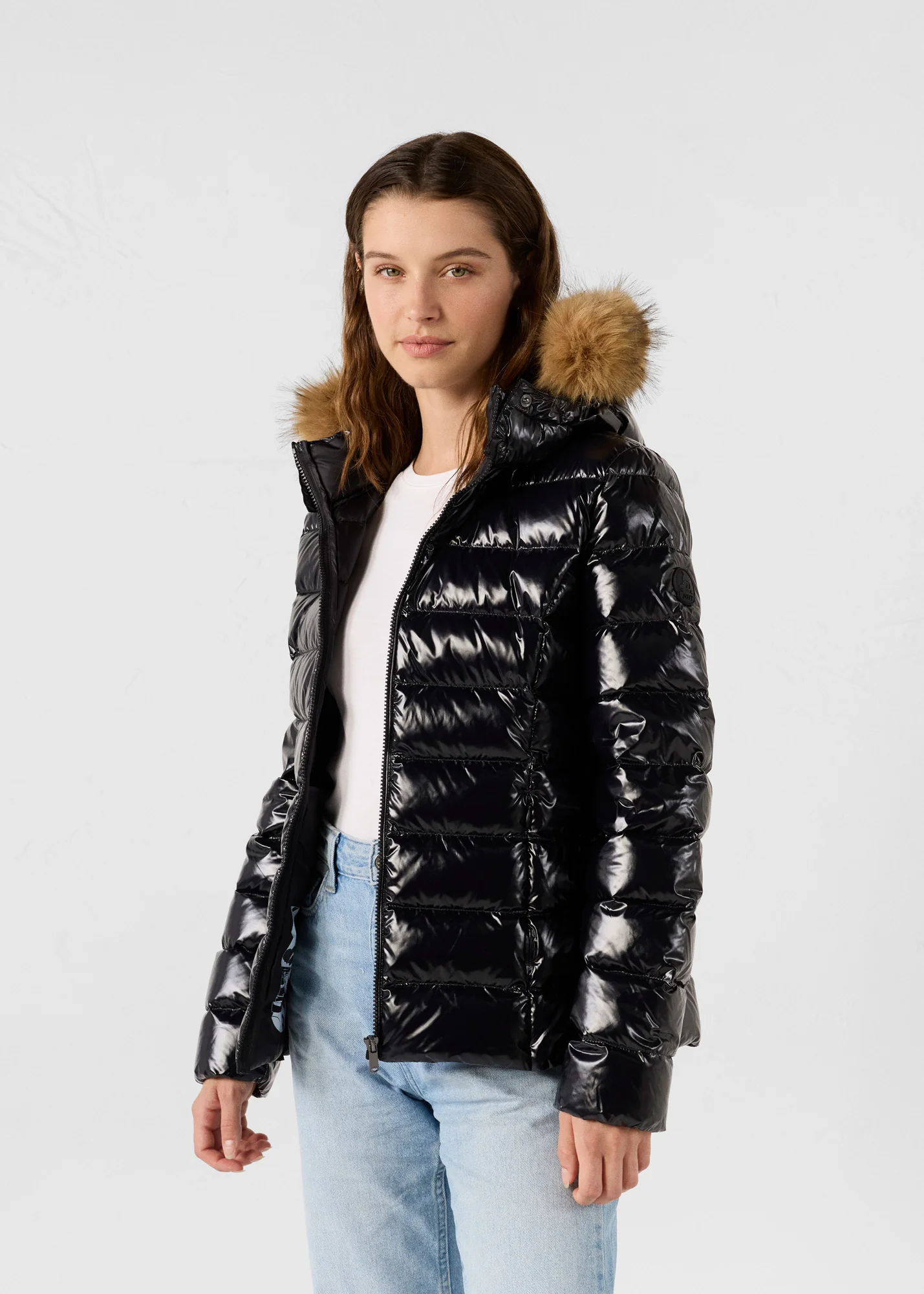 Doudoune à capuche Grand Froid Noir Luxe laquée - Image 2