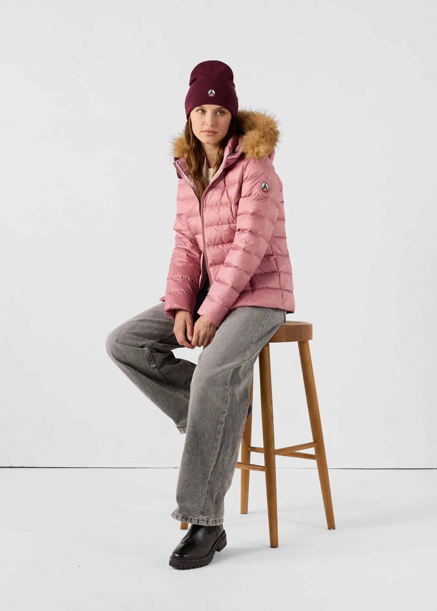 Doudoune Ă capuche Grand Froid Rose antique Luxe