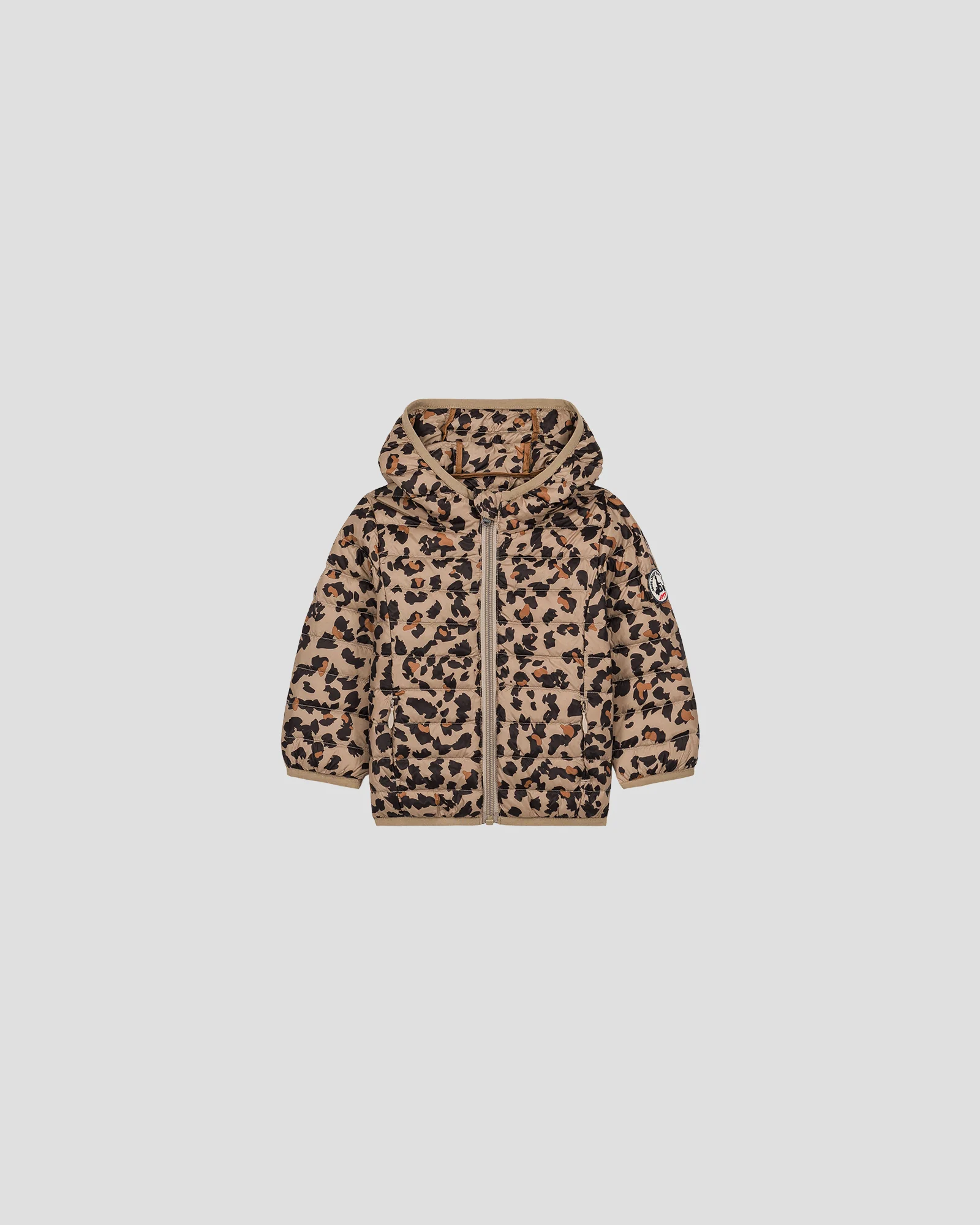Doudoune bébé à oreilles Leopard beige Mael print