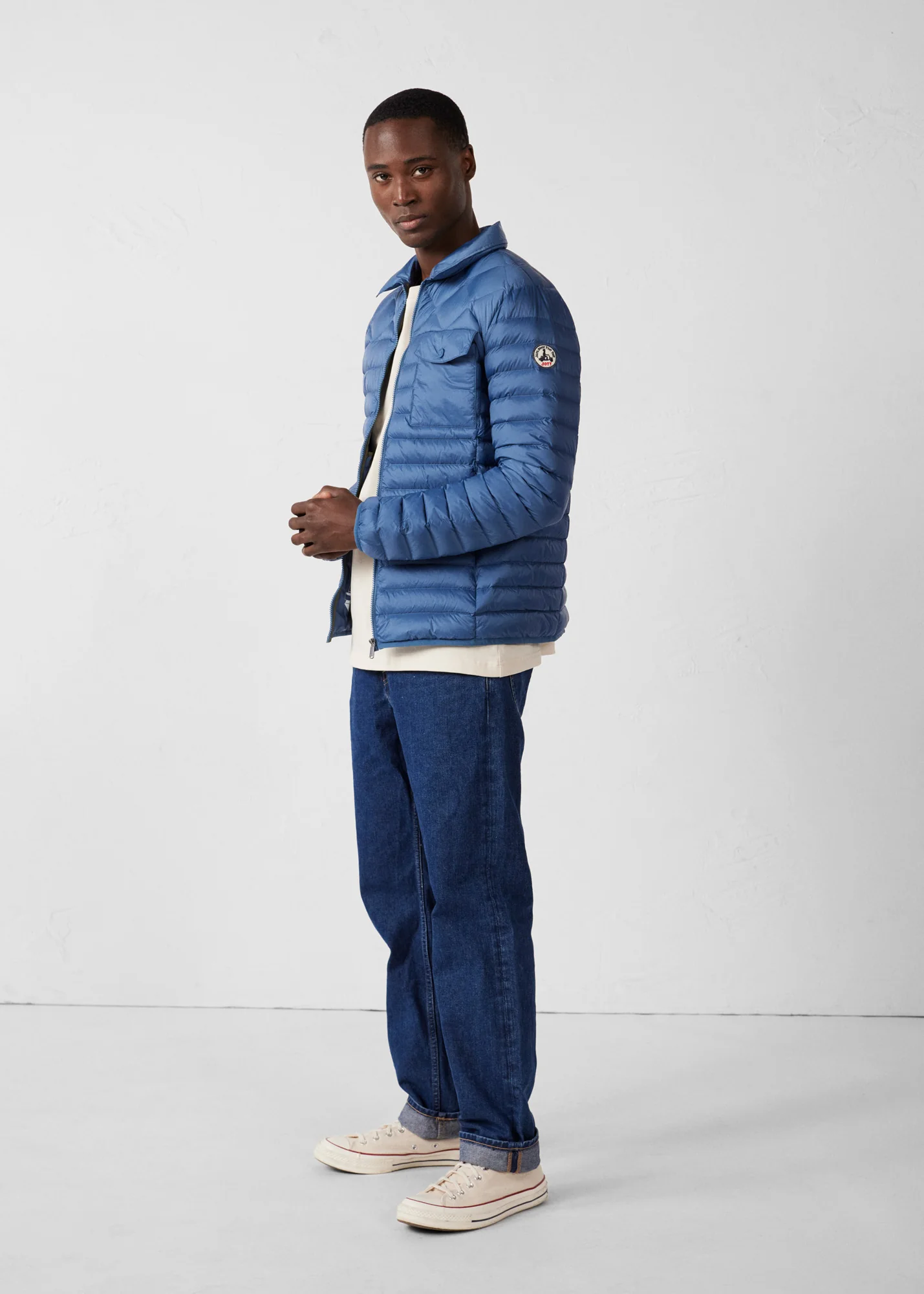Doudoune col chemise Bleu jeans Ethan - Image 4