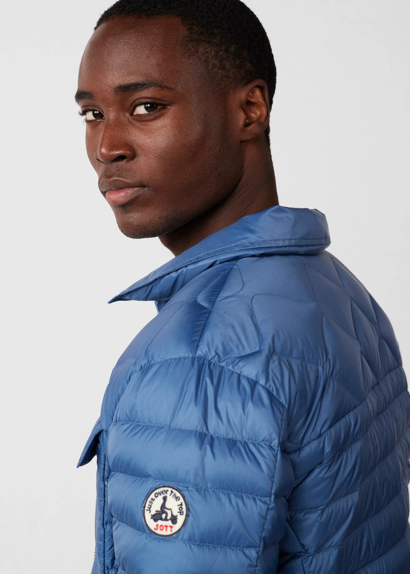 Doudoune col chemise Bleu jeans Ethan - Image 6