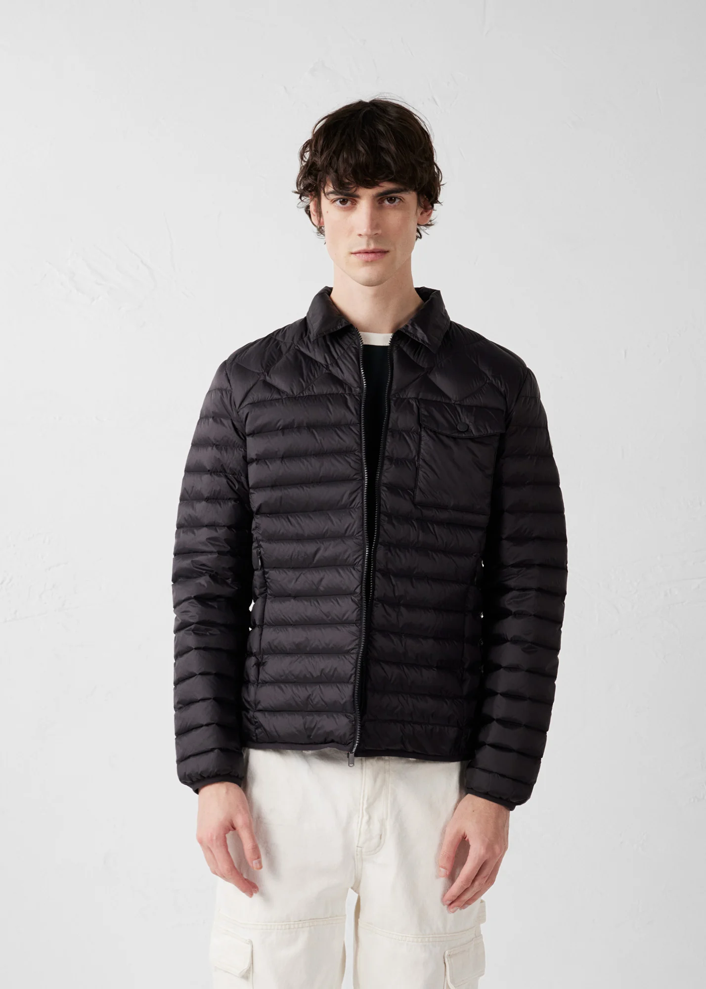 Doudoune col chemise Noir Ethan - Image 3