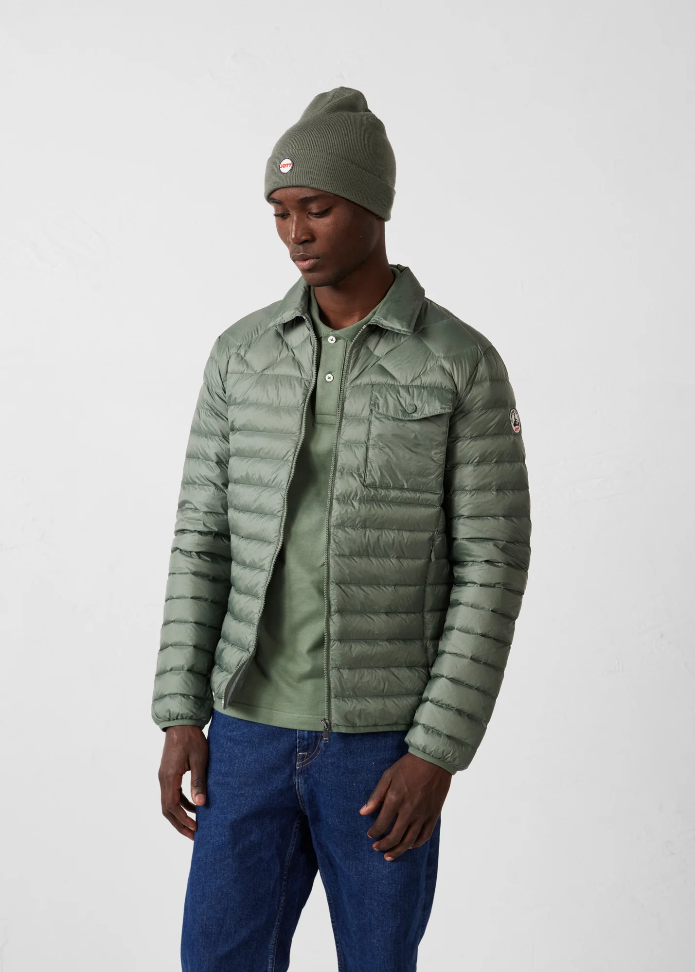 Doudoune col chemise Vert sauge Ethan - Image 3