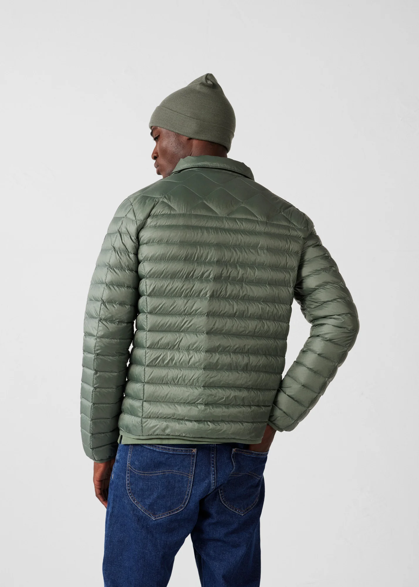 Doudoune col chemise Vert sauge Ethan - Image 4