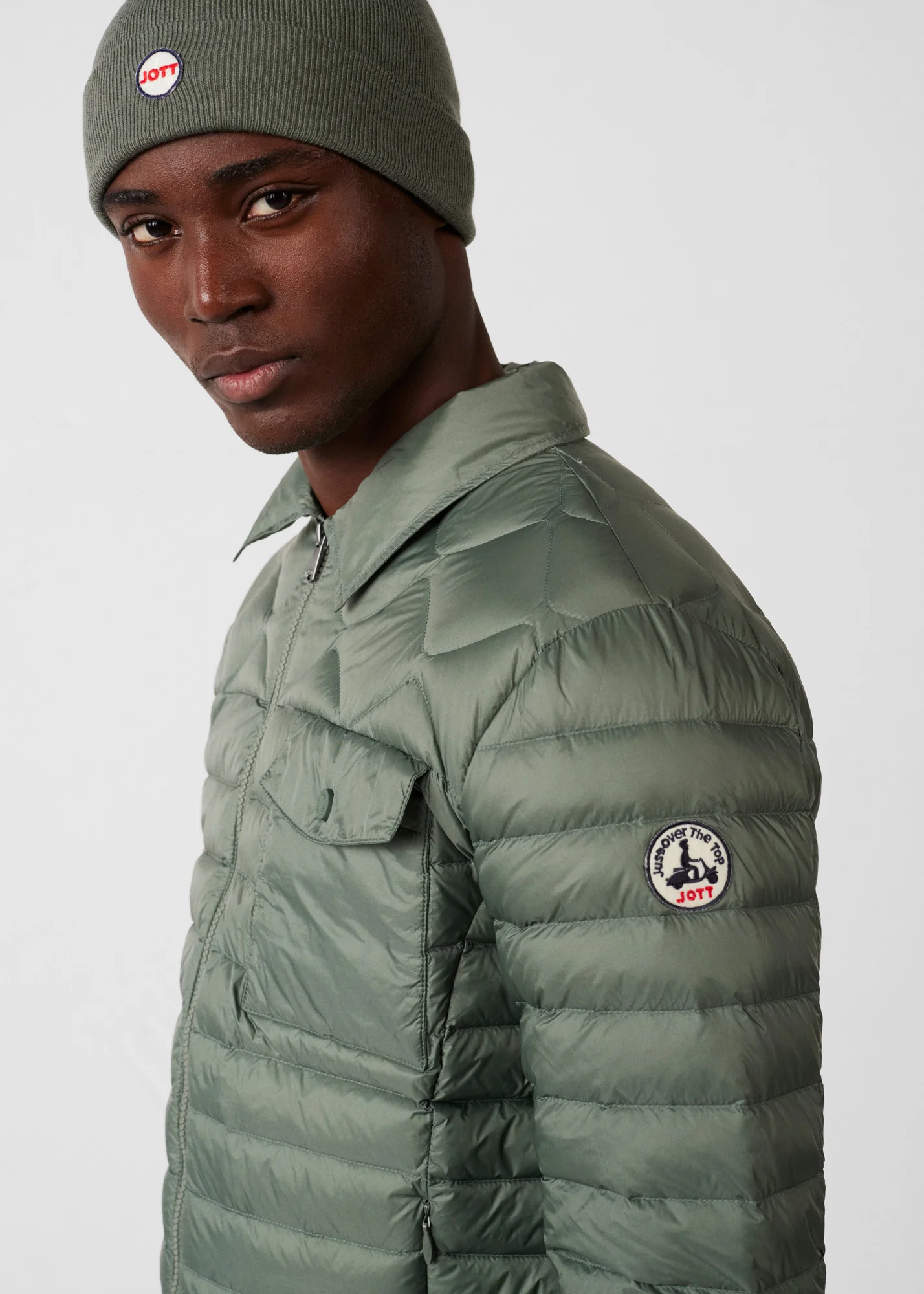 Doudoune col chemise Vert sauge Ethan - Image 5