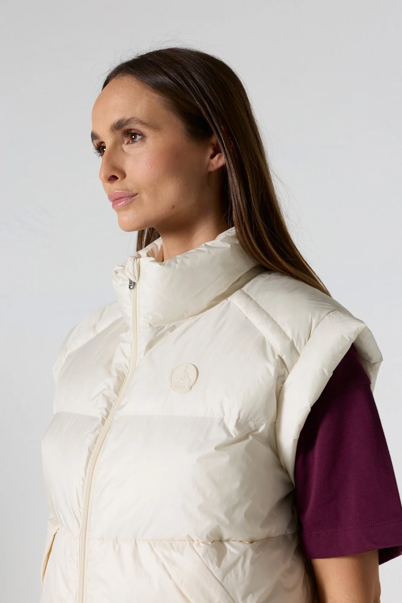 Doudoune courte oversize sans manches Naturel Lyna - Image 6