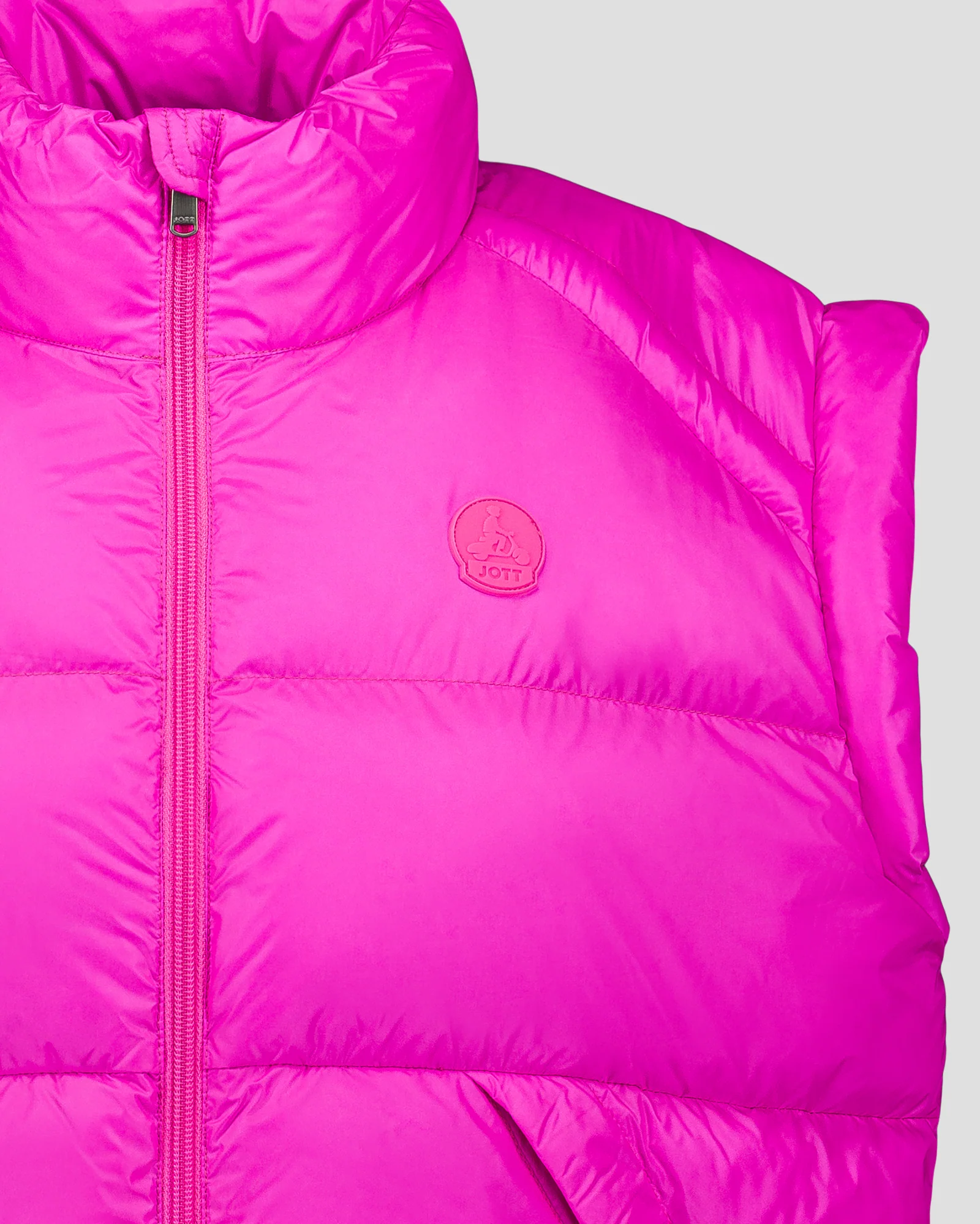 Doudoune courte oversize sans manches Rose électrique Lyna - Image 6