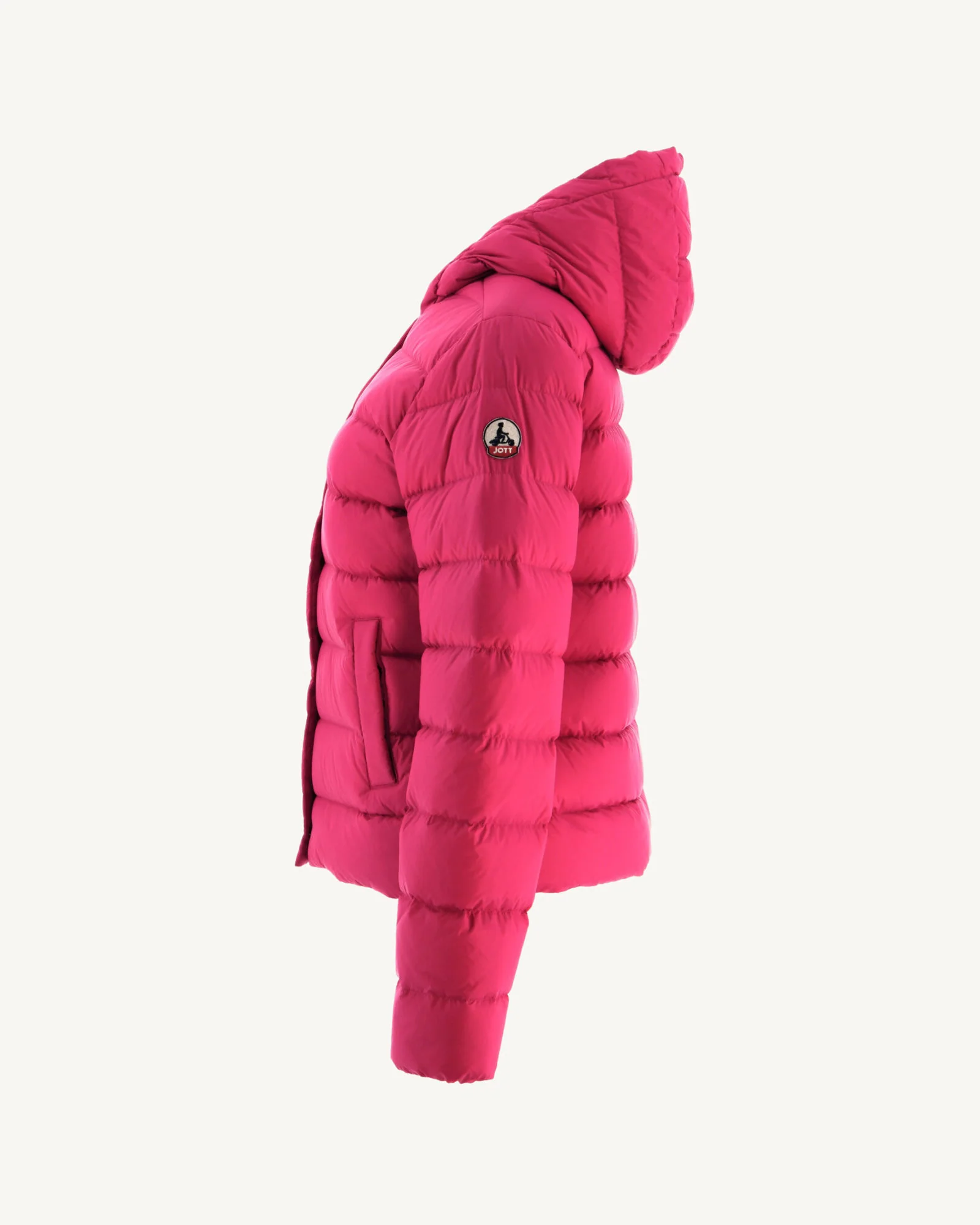 Doudoune droite Ă capuche Rose cerise Jane - Image 3