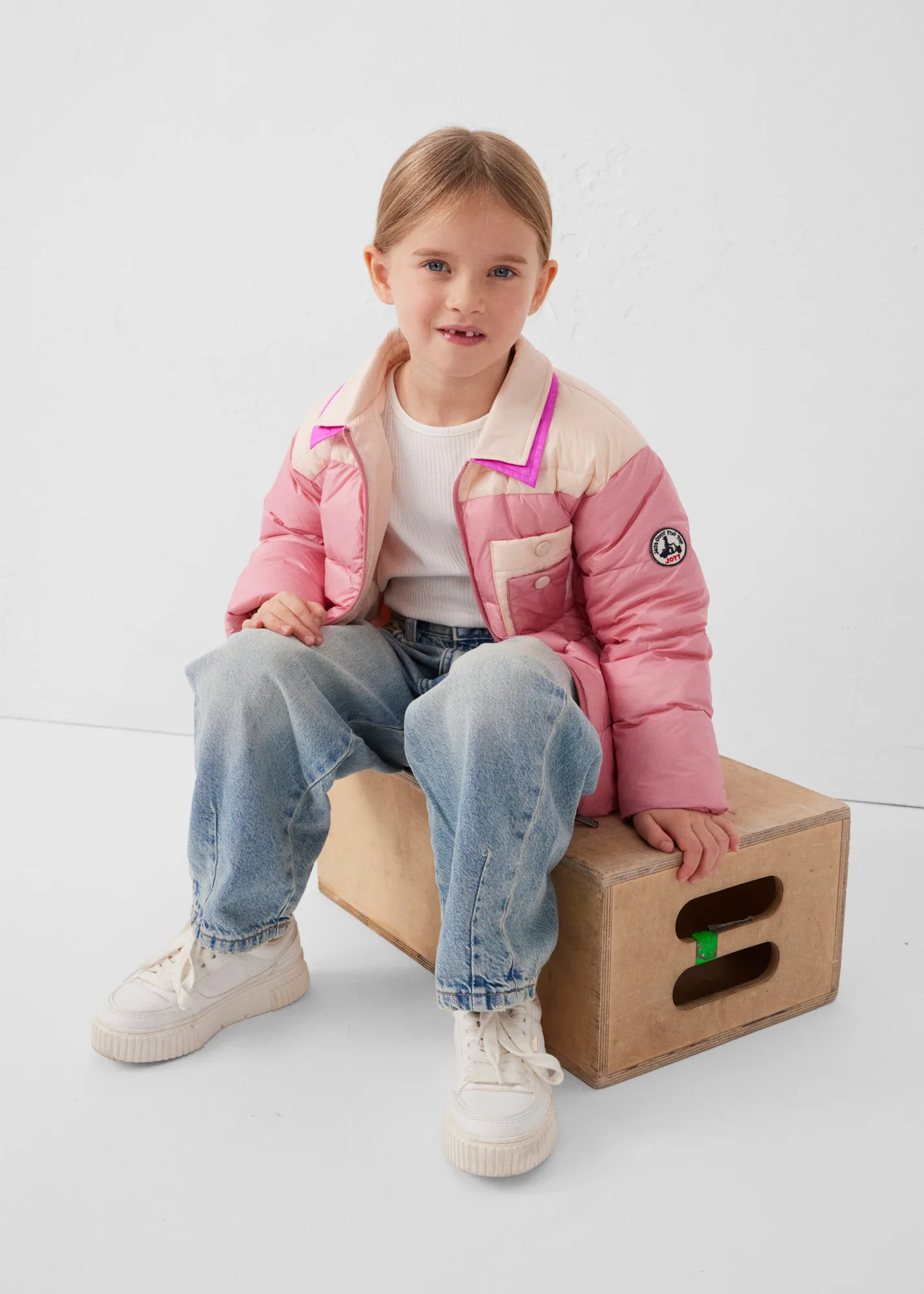 Doudoune enfant bicolore contrastée Pink antique/Salty nude Orel - Image 3