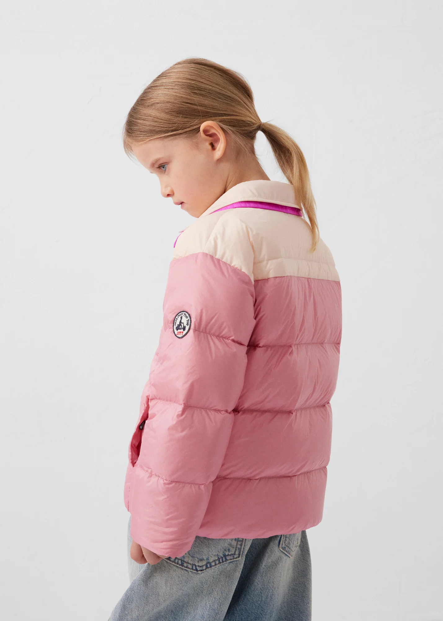 Doudoune enfant bicolore contrastée Pink antique/Salty nude Orel - Image 4