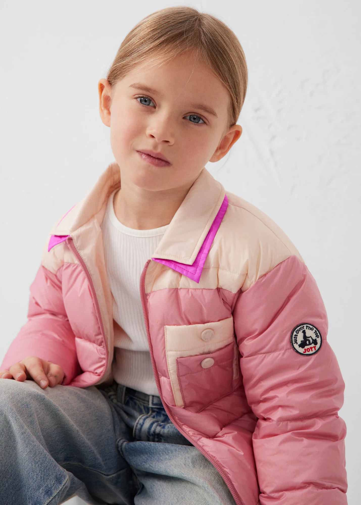 Doudoune enfant bicolore contrastée Pink antique/Salty nude Orel - Image 5