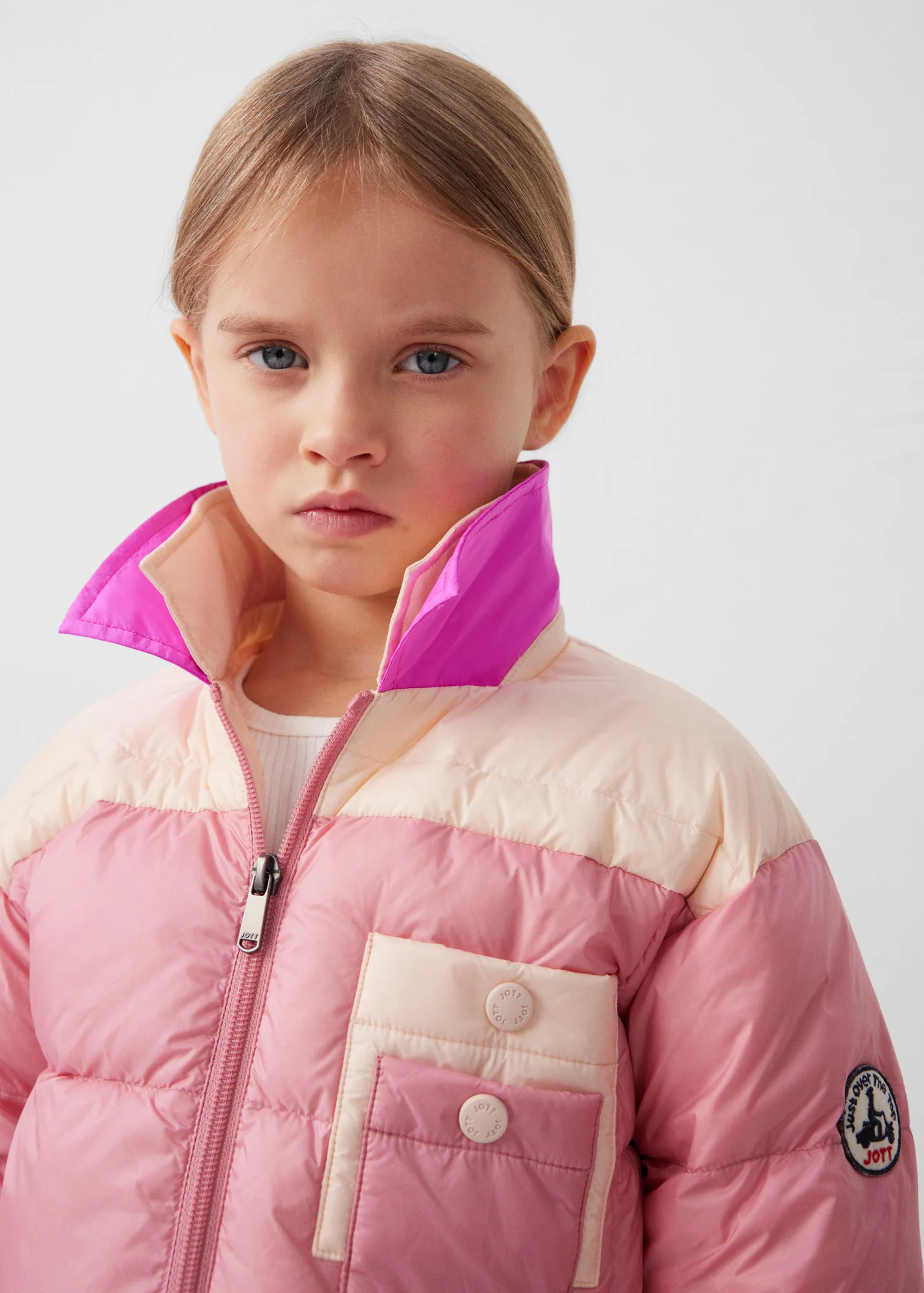 Doudoune enfant bicolore contrastée Pink antique/Salty nude Orel - Image 6