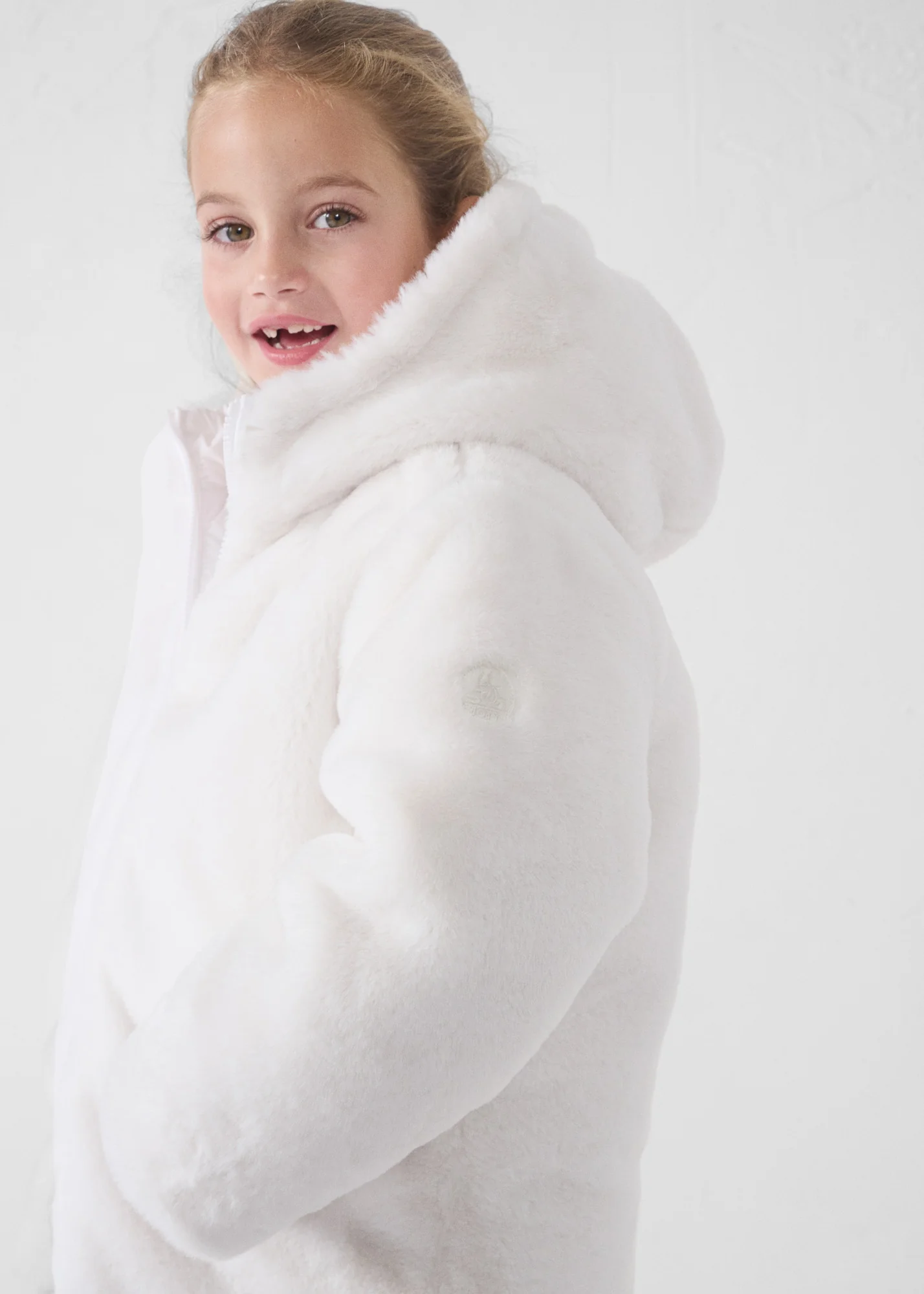 Doudoune enfant en fausse fourrure Ă capuche Blanc Agathe - Image 5