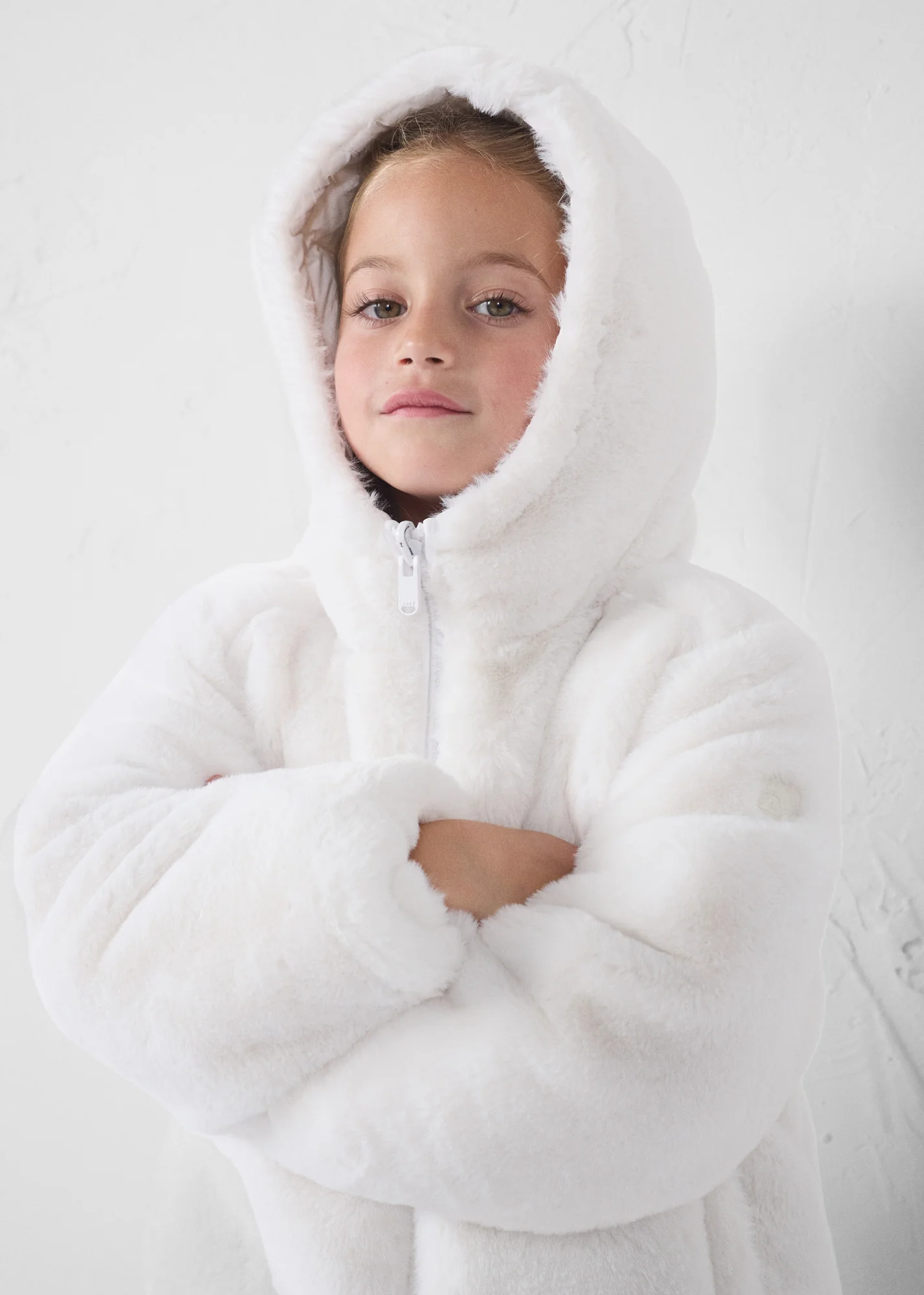 Doudoune enfant en fausse fourrure Ă capuche Blanc Agathe - Image 6
