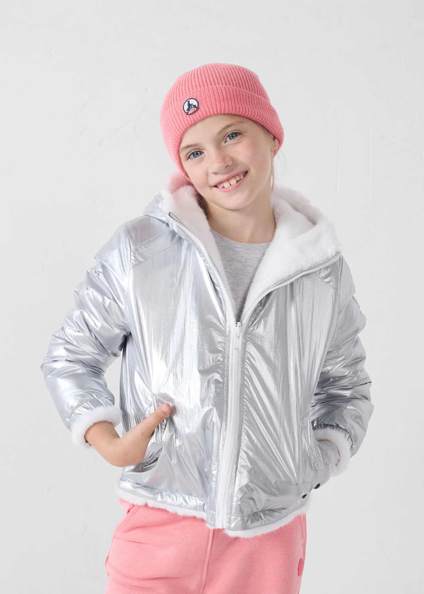 Doudoune enfant réversible fausse fourrure Blanc Brana - Image 6