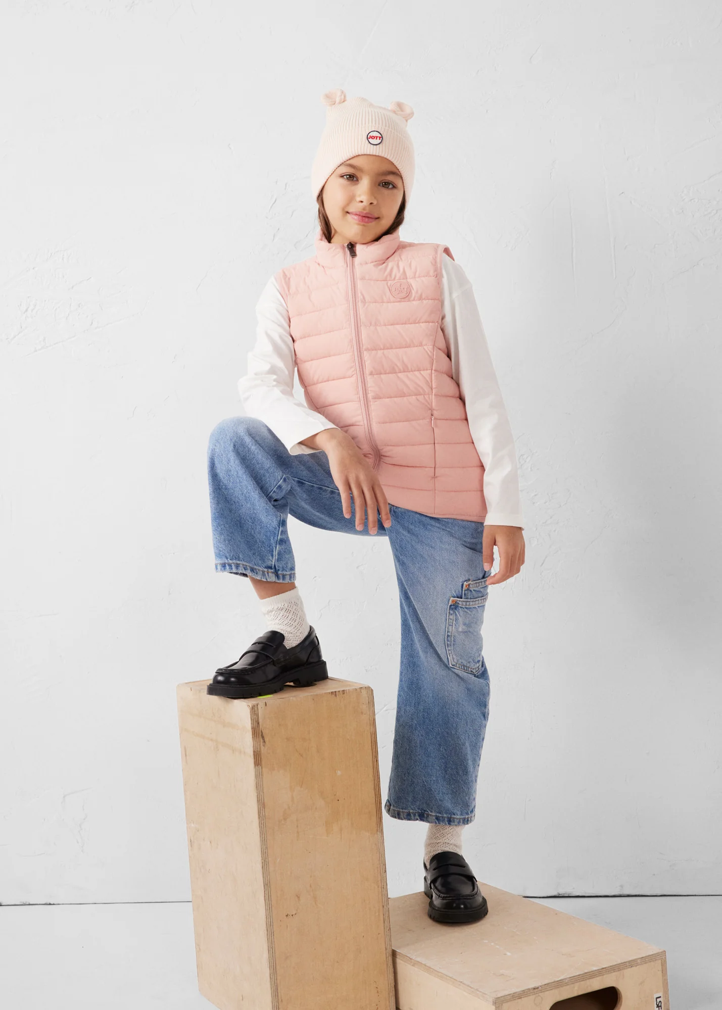 Doudoune enfant sans manches stretch Sable rose Soan - Image 3
