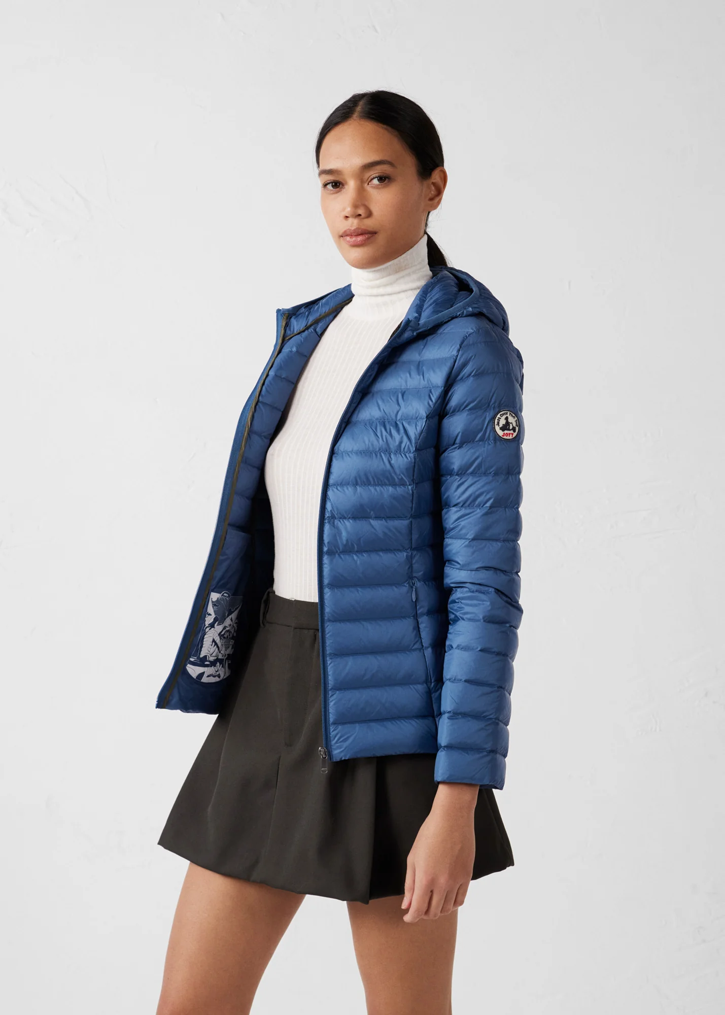 Doudoune légère à capuche Bleu jeans Cloe - Image 3