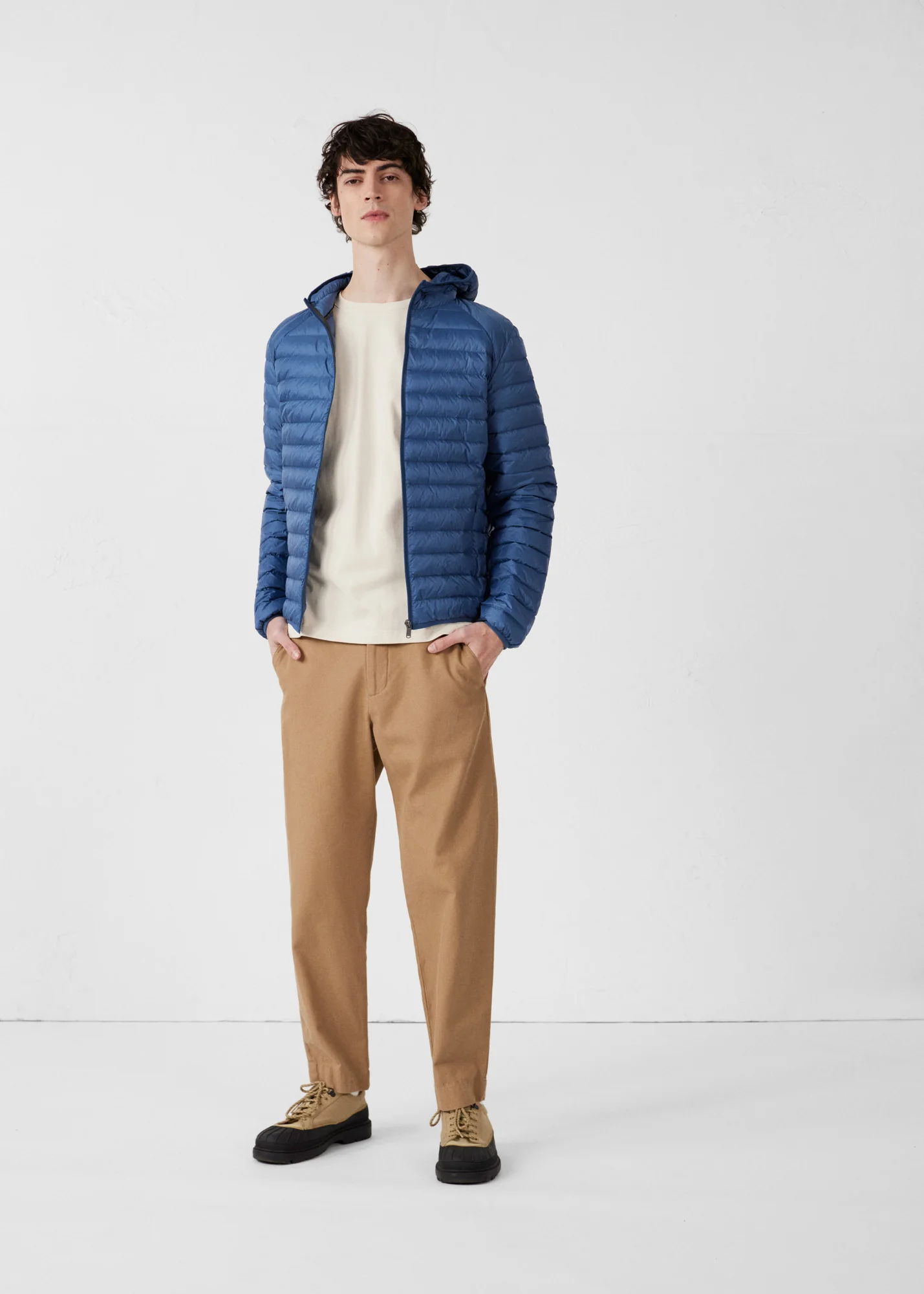 Doudoune légère à capuche Bleu jeans Nico