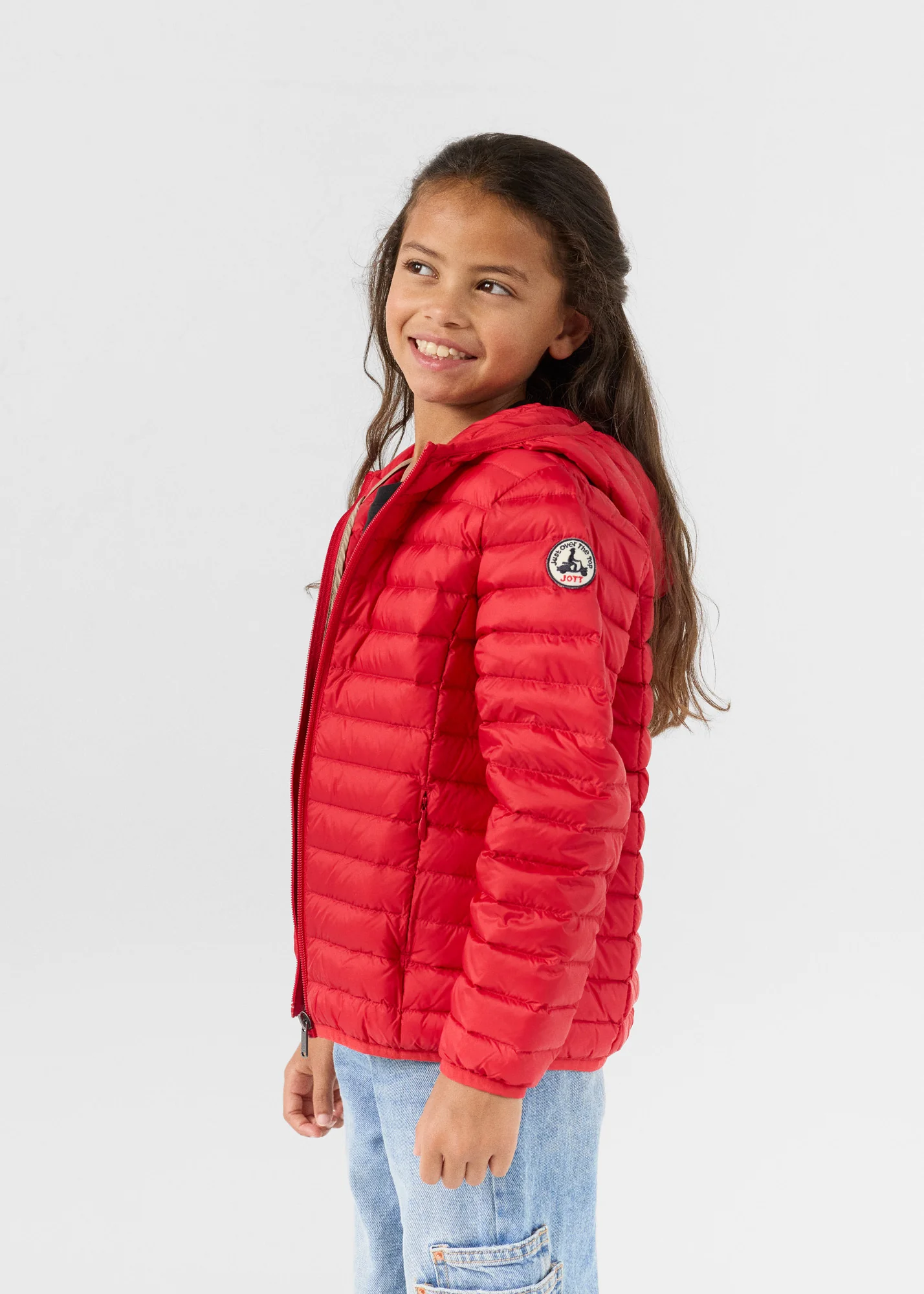 Doudoune légère à capuche enfant Rouge carmin Hugo - Image 3