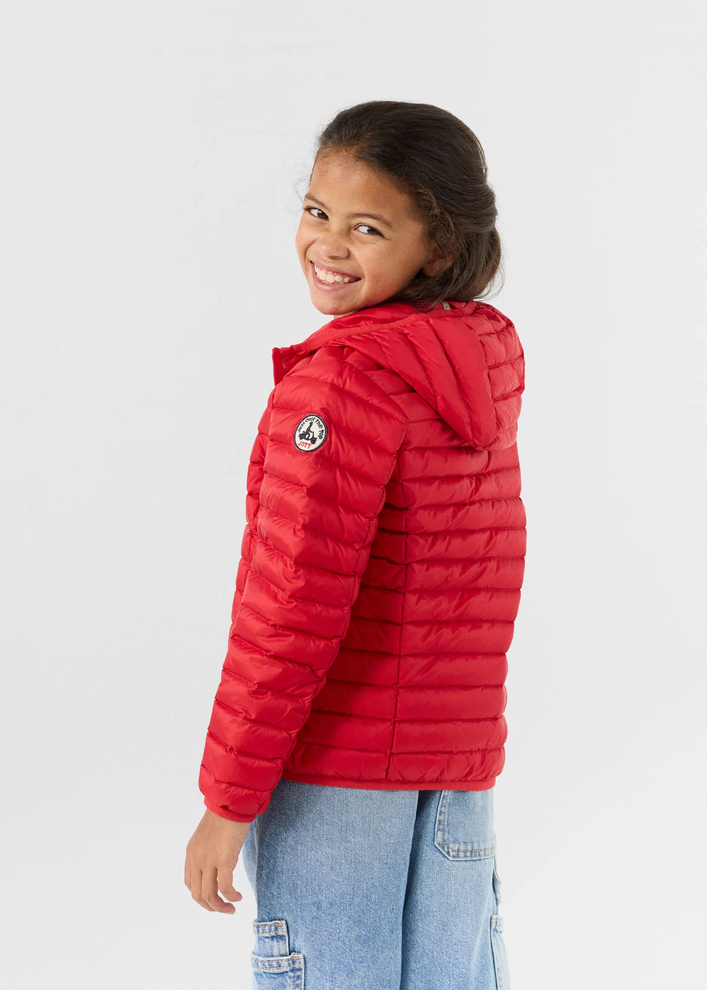 Doudoune légère à capuche enfant Rouge carmin Hugo - Image 4
