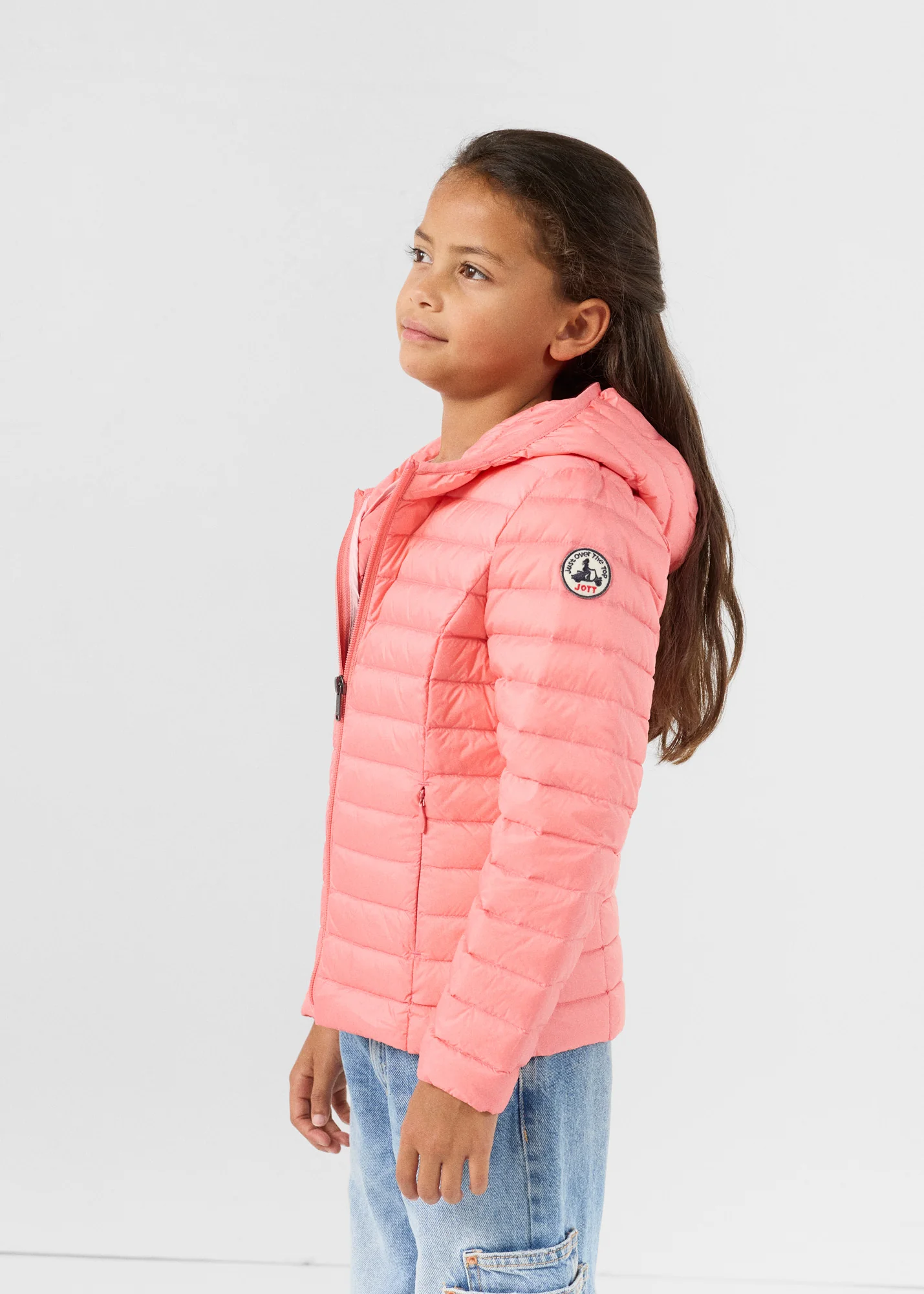 Doudoune légère à capuche enfant Vibrant pink Carla - Image 3