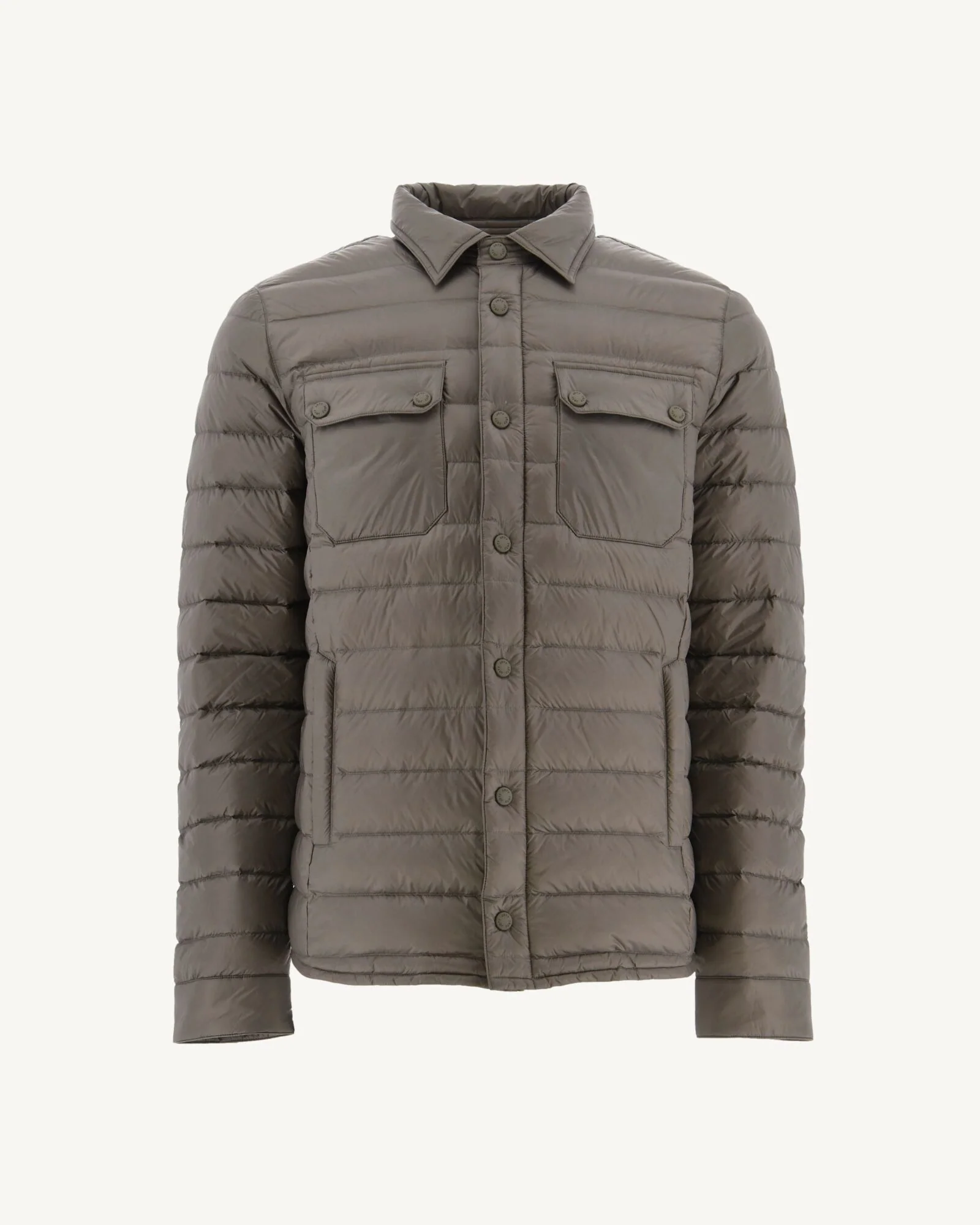 Doudoune légère col chemise Taupe Cris