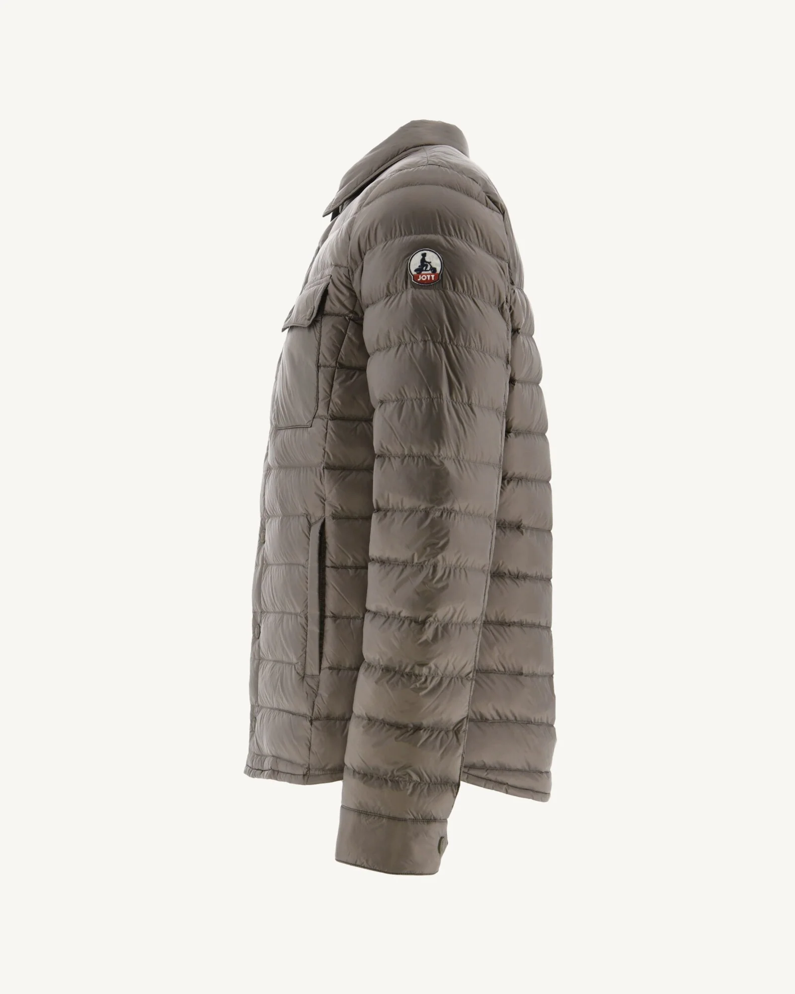 Doudoune légère col chemise Taupe Cris - Image 2