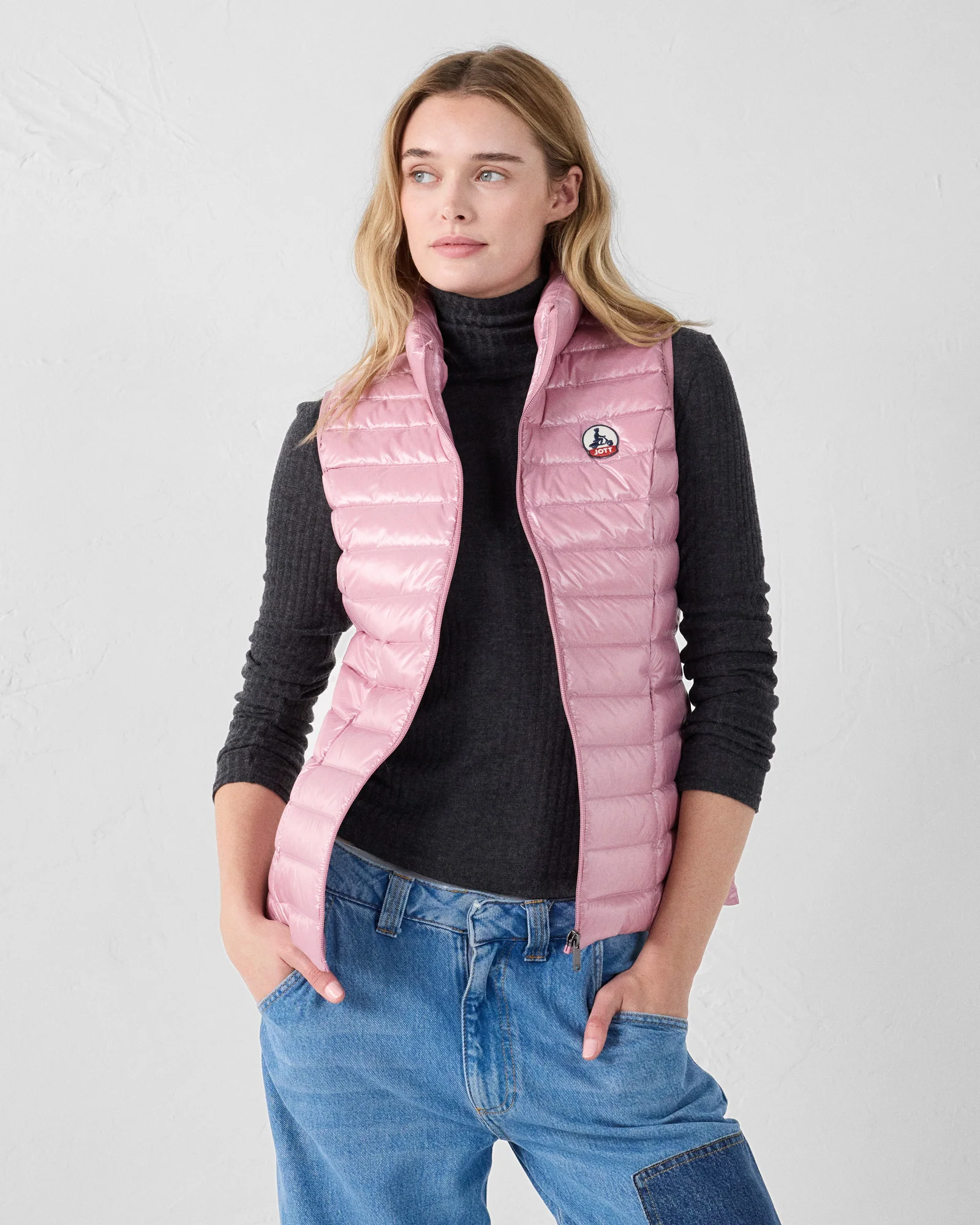 Doudoune légère sans manches Rose antique Seda shiny