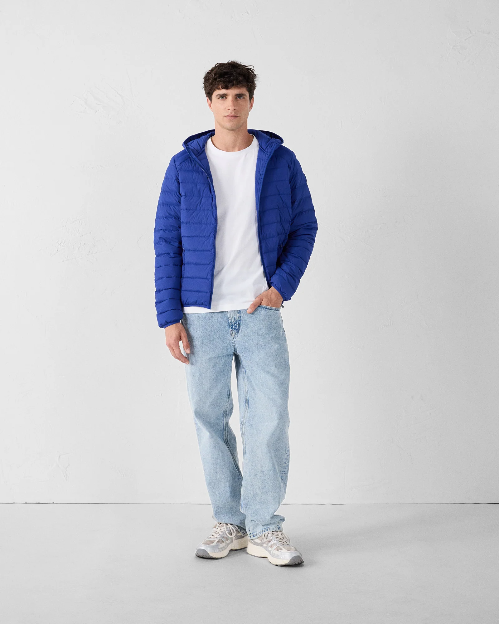 Doudoune légère stretch à capuche Bleu cobalt Frantz