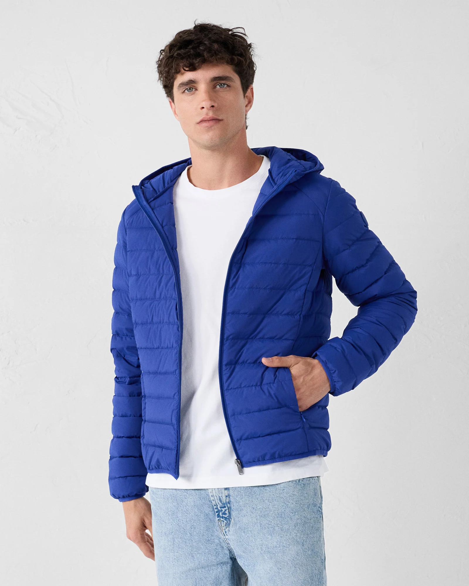 Doudoune légère stretch à capuche Bleu cobalt Frantz - Image 3