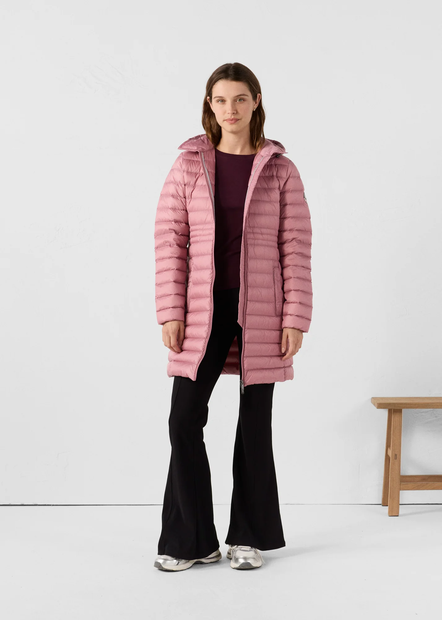 Doudoune longue Ă capuche Rose antique Vero 2.0