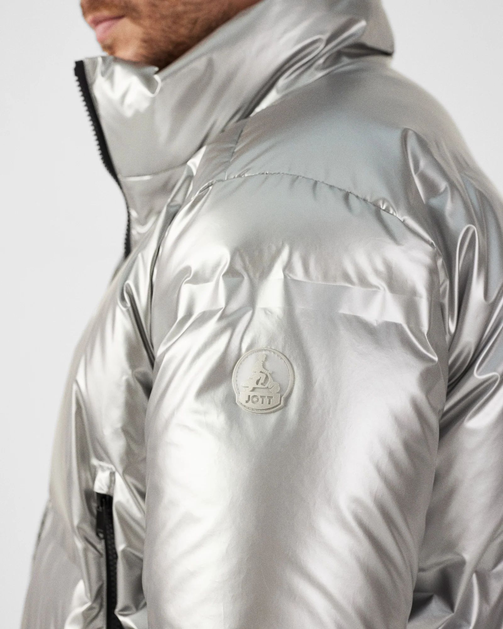Doudoune métallique esprit 'Puffer' Argent Holly - Image 3