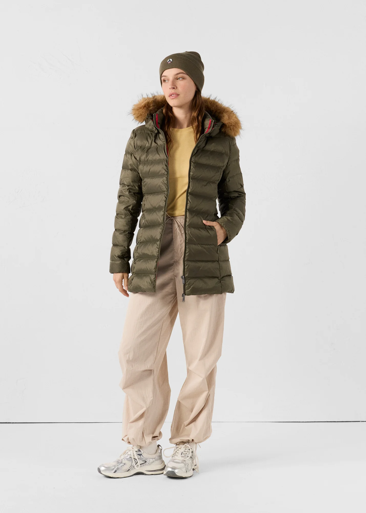 Doudoune mi-longue Grand Froid Army Perle