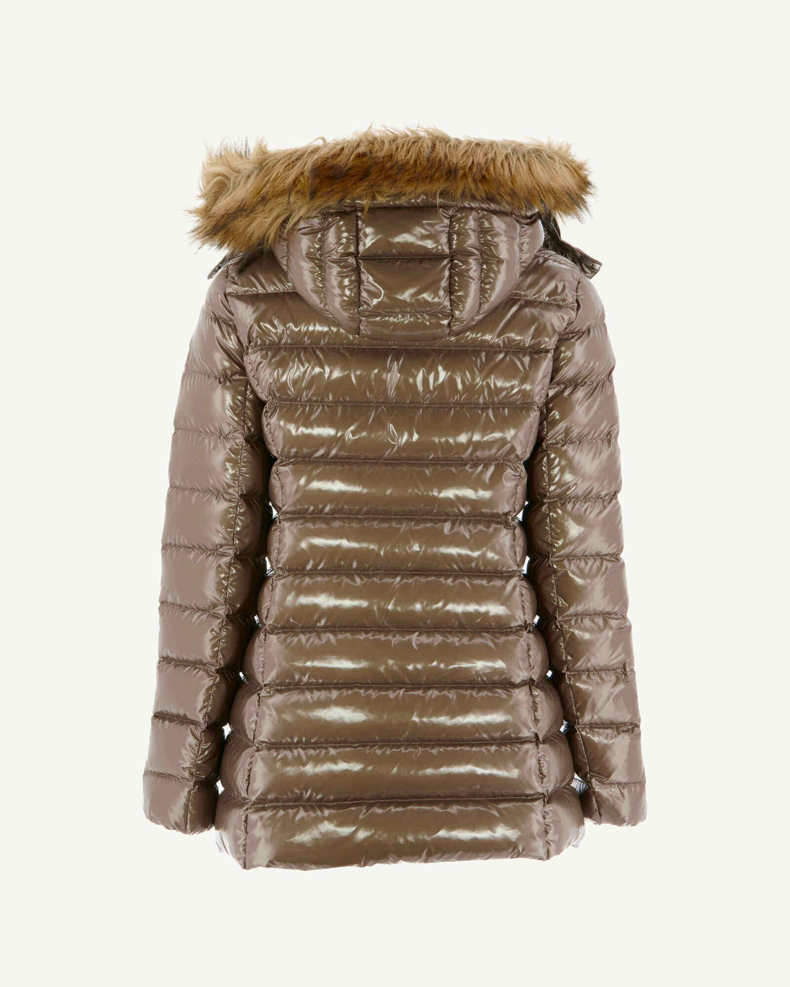 Doudoune mi-longue laquée Grand Froid Taupe Perle - Image 5