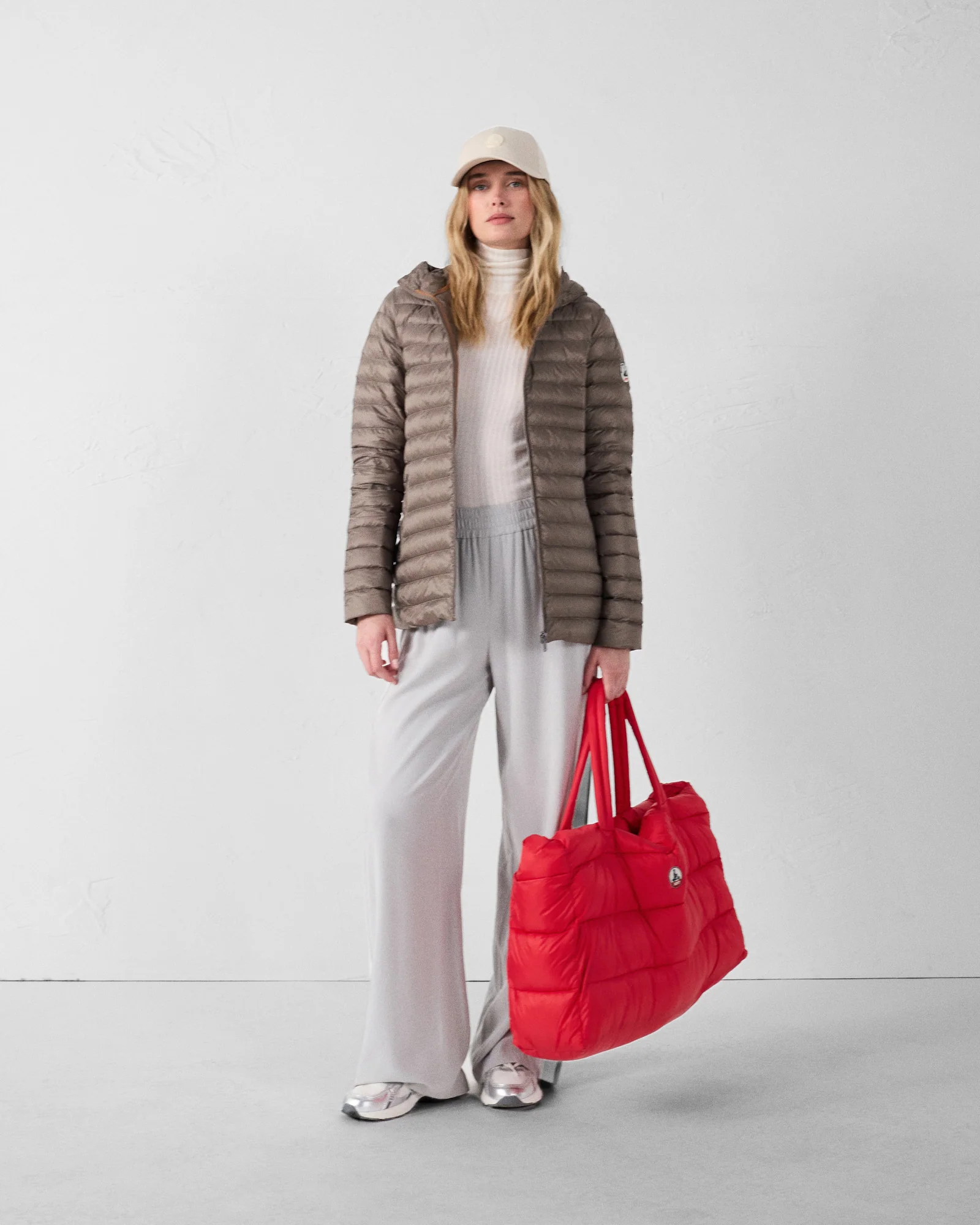 Doudoune mi-longue Taupe Claudie - Image 3