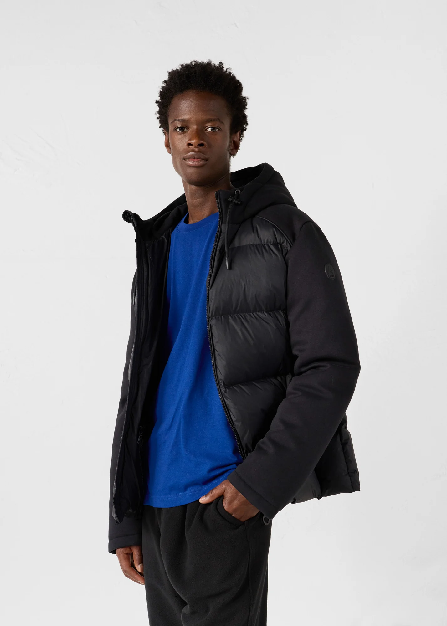 Doudoune puffer bi-matière Noir Thunder - Image 3