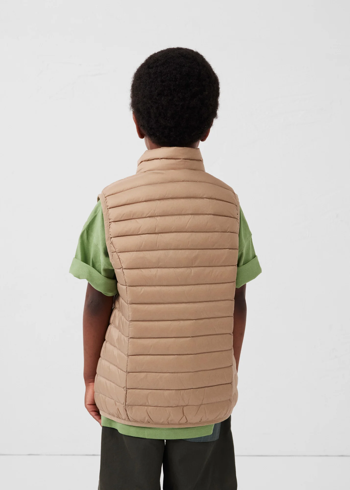 Doudoune sans manches enfant Beige Zoe - Image 4