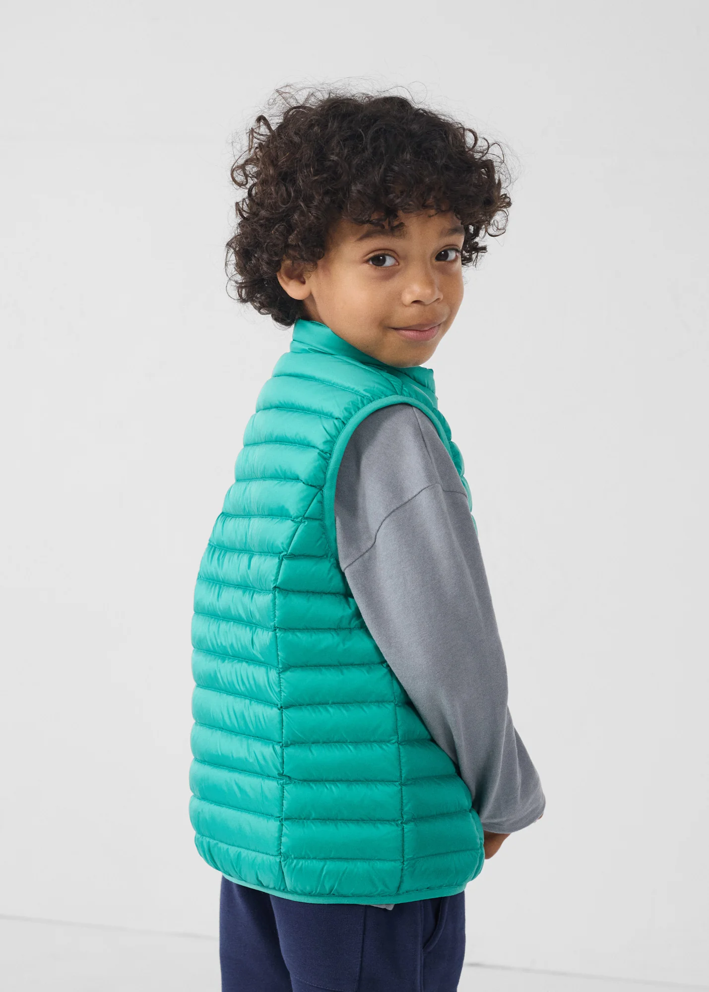 Doudoune sans manches enfant Vert persan Zoe - Image 4