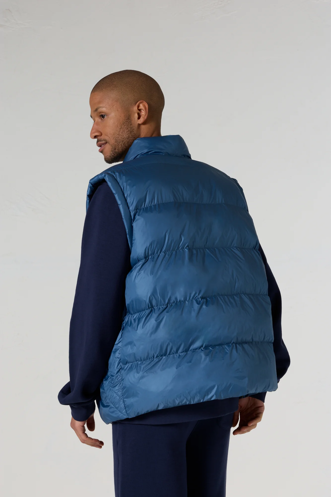 Doudoune sans manches oversize Bleu jeans Ezio - Image 5