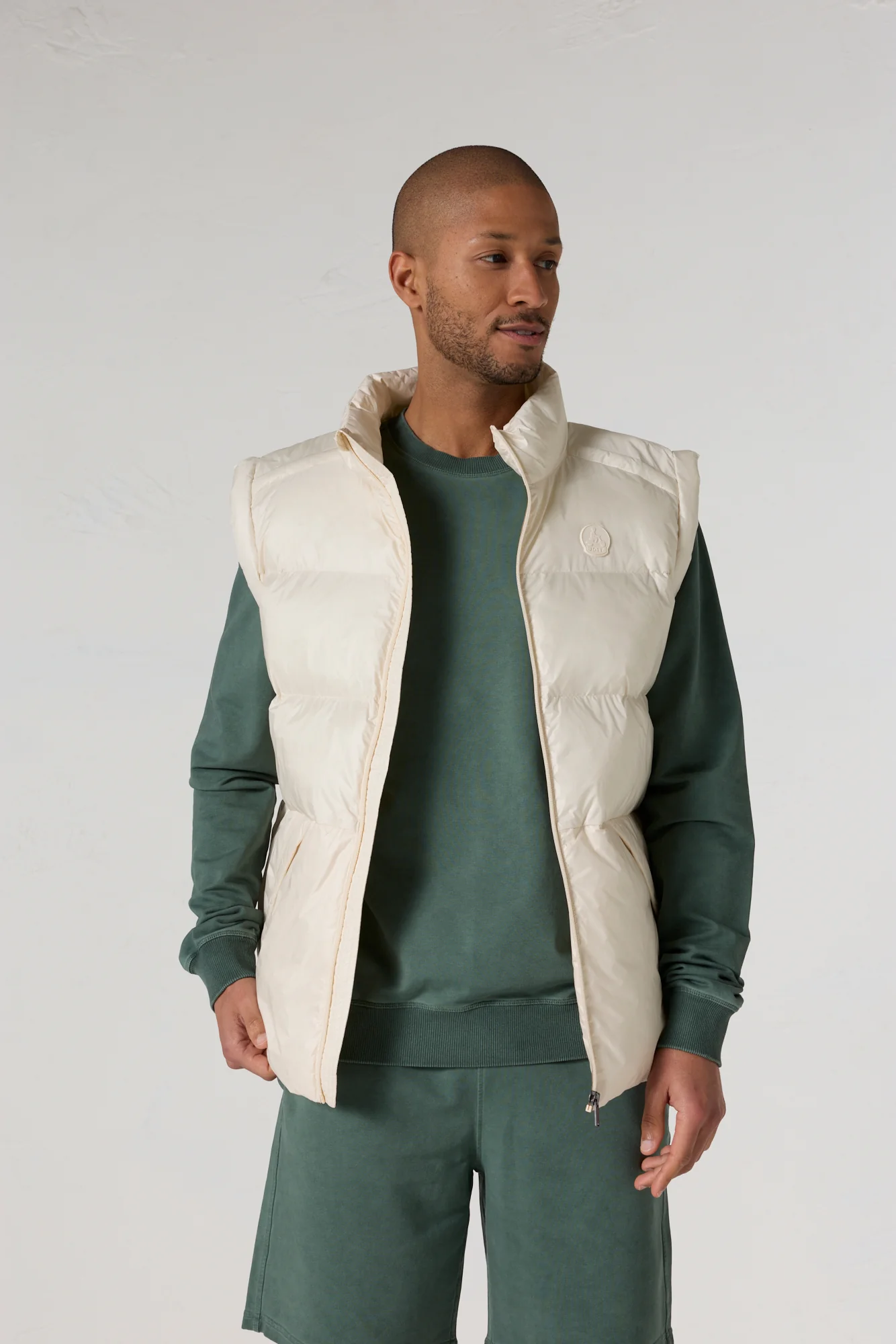 Doudoune sans manches oversize Naturel Ezio