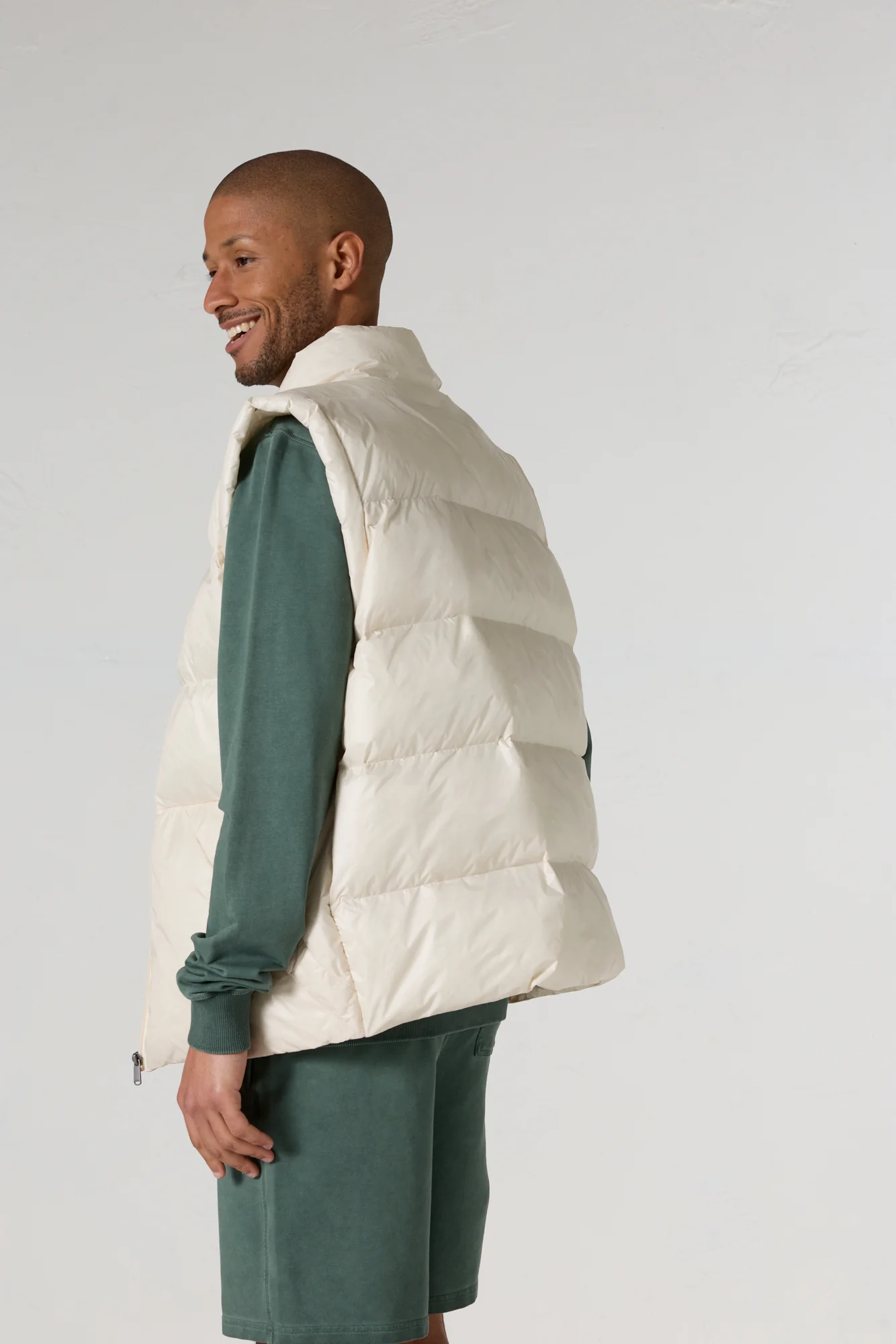 Doudoune sans manches oversize Naturel Ezio - Image 3
